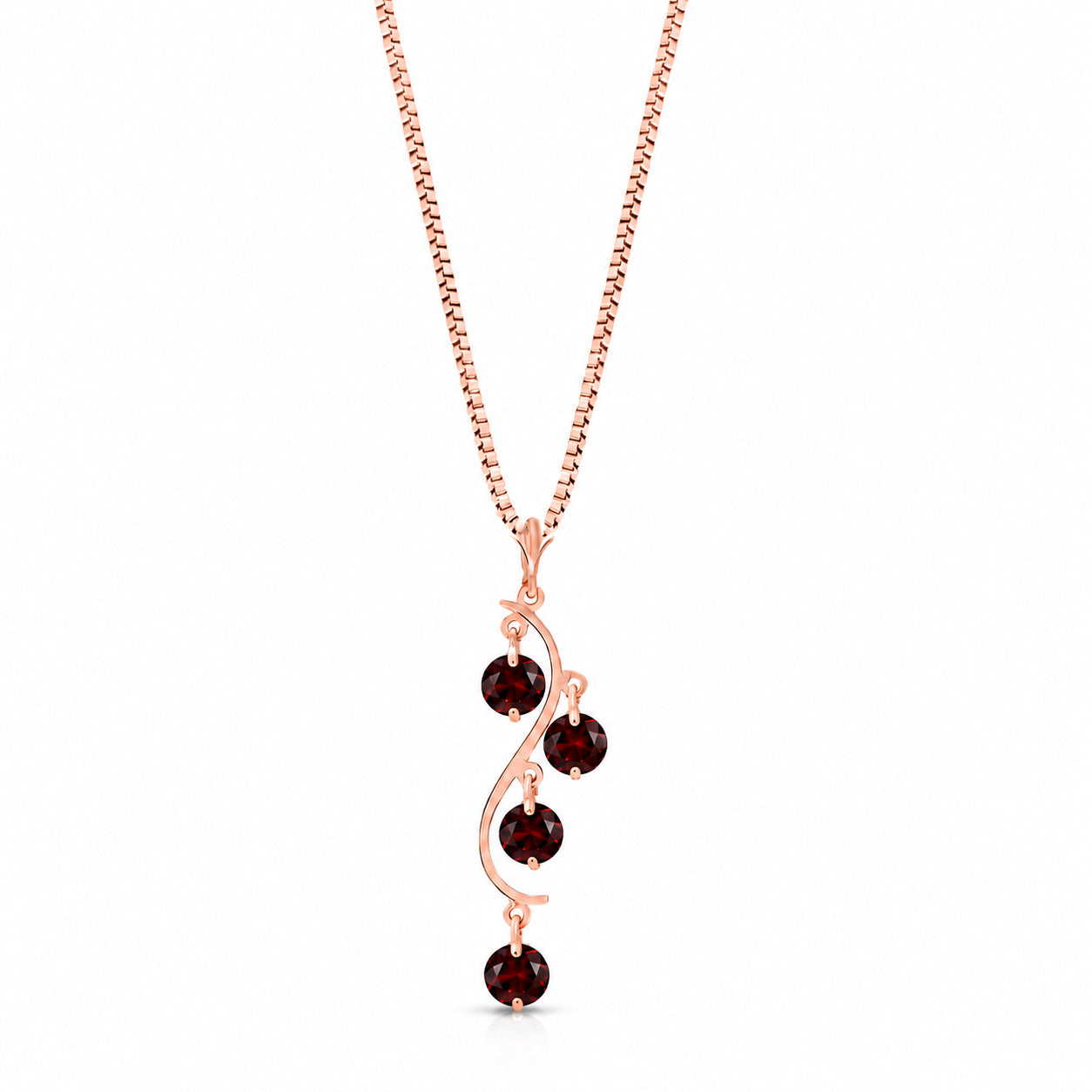 Rose Gold Aura Pendant Necklace Garnet 10K — Nives