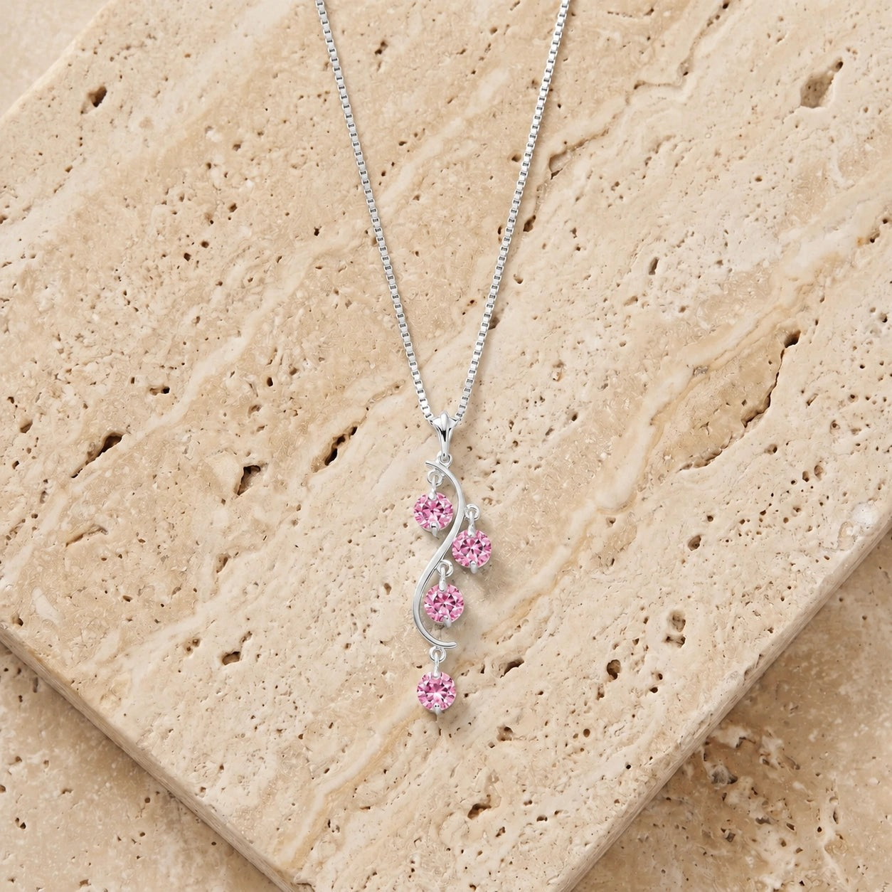 White Gold Aura Pendant Necklace Garnet 10K — Nives