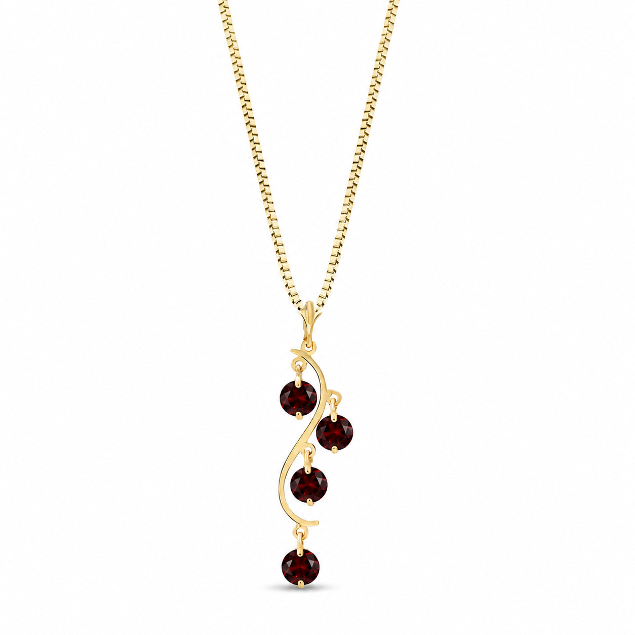 Yellow Gold Aura Pendant Necklace Garnet 10K — Nives