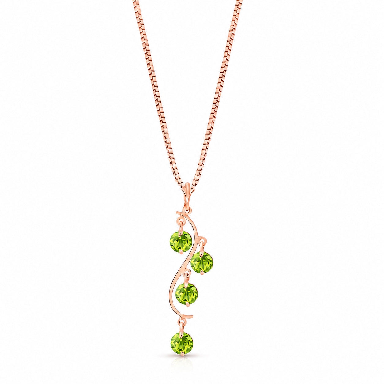 Rose Gold Aura Pendant Necklace Peridot 10K — Nives