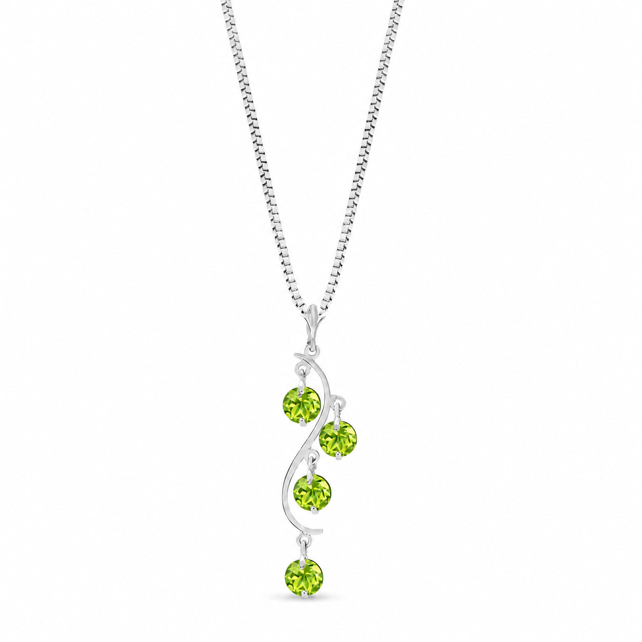 White Gold Aura Pendant Necklace Peridot 10K — Nives