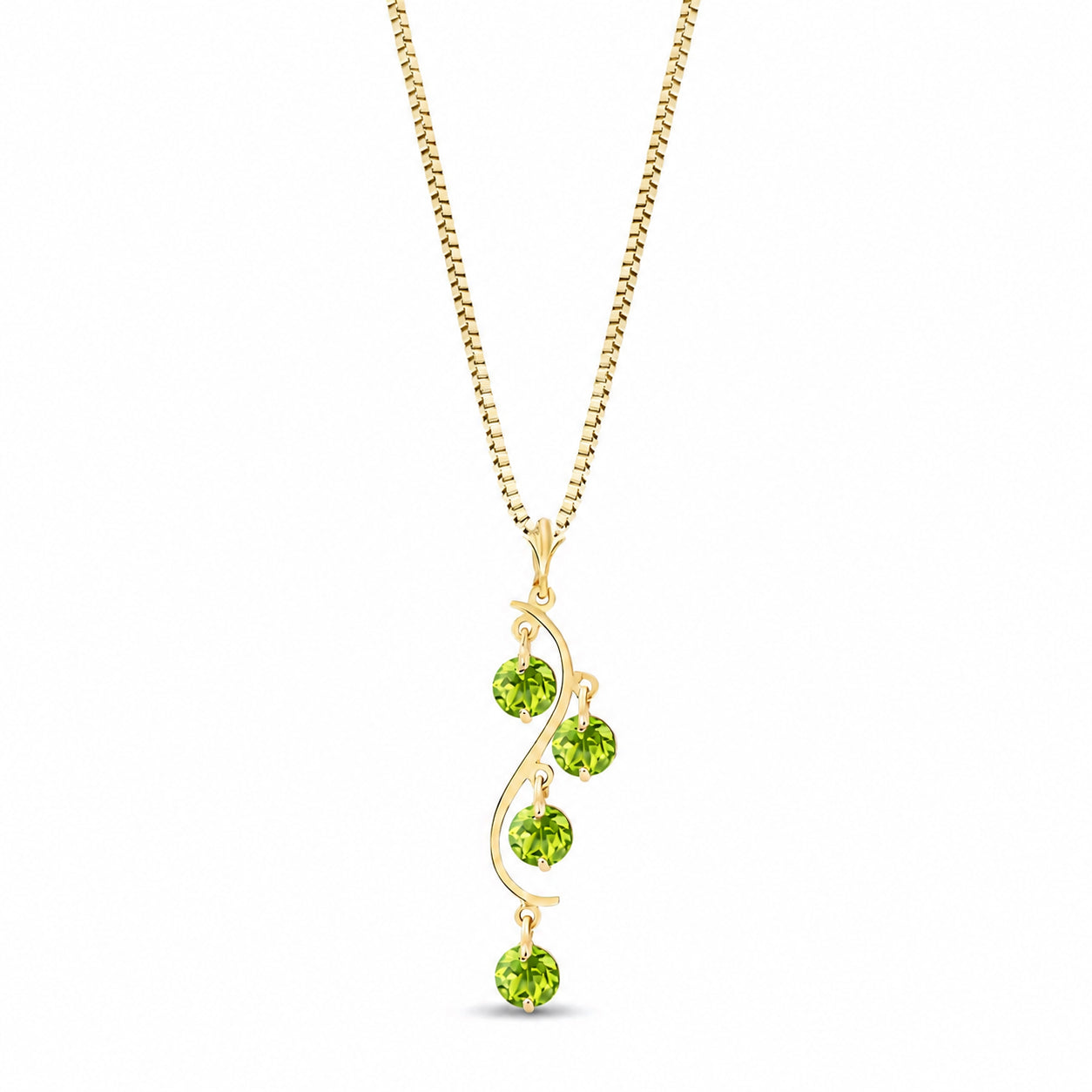Yellow Gold Aura Pendant Necklace Peridot 10K — Nives