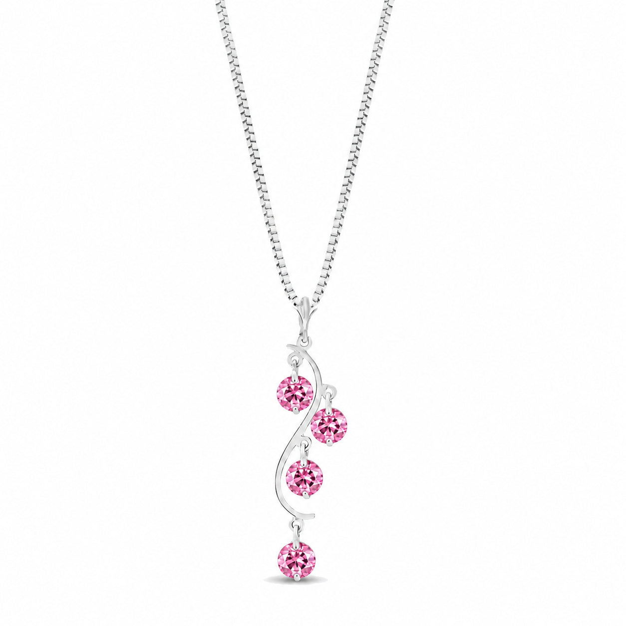 White Gold Aura Pendant Necklace Pink Topaz 10K — Nives