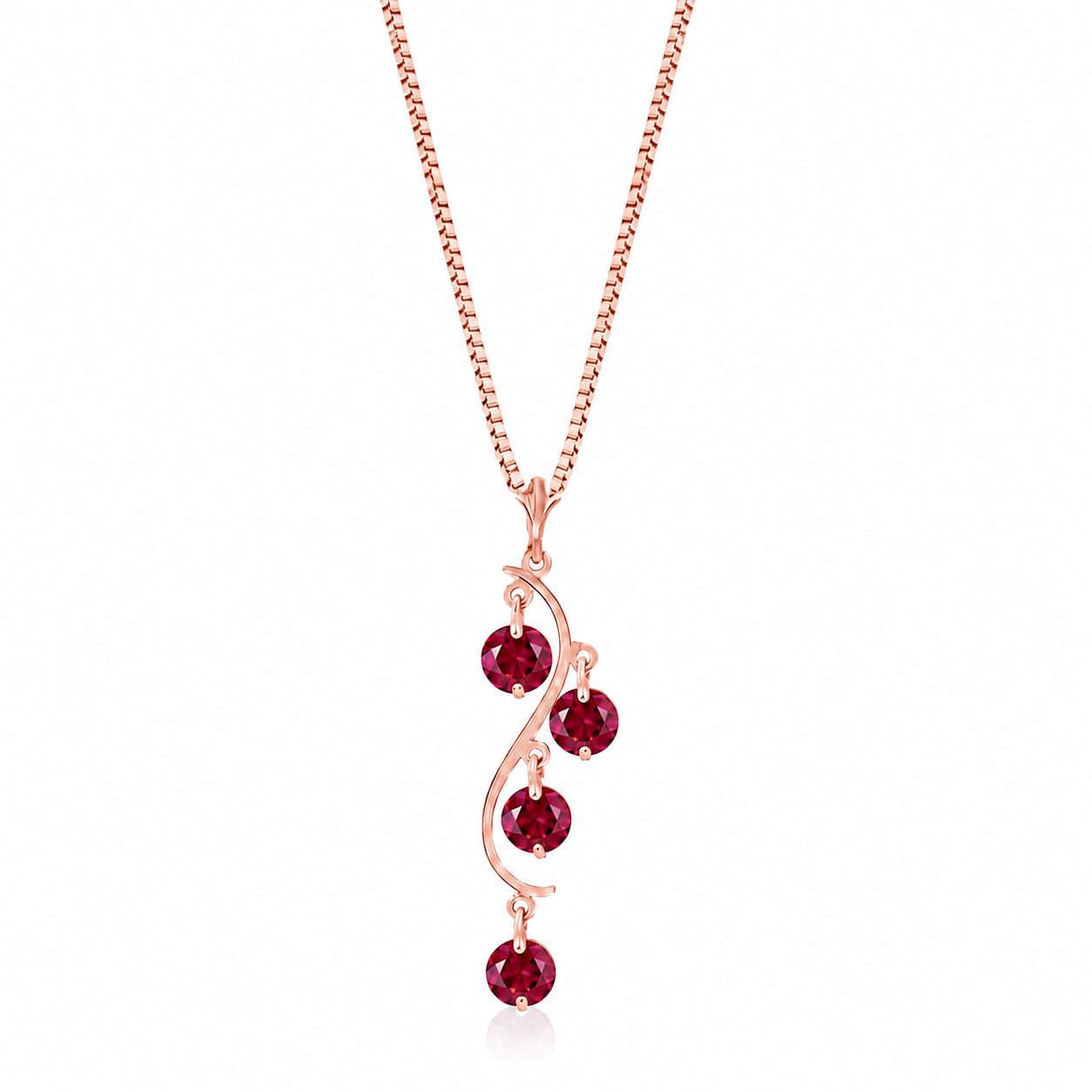 Rose Gold Aura Pendant Necklace Ruby 10K — Nives