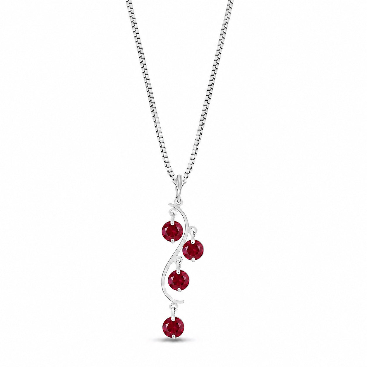 White Gold Aura Pendant Necklace Ruby 10K — Nives