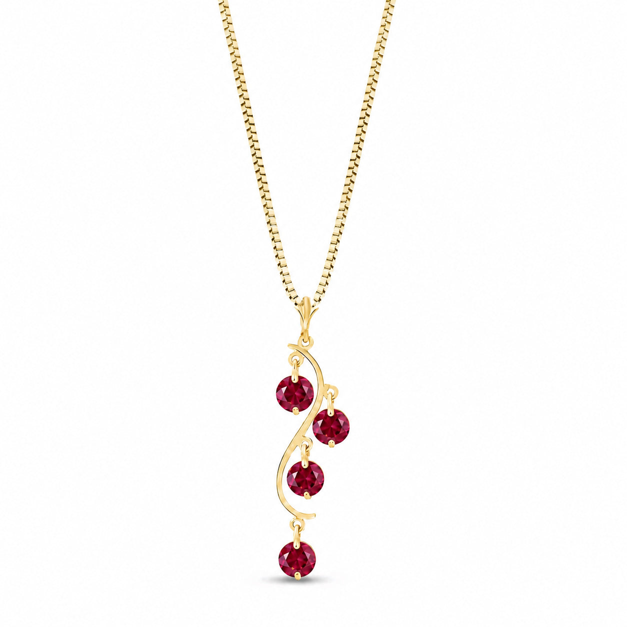 Yellow Gold Aura Pendant Necklace Ruby 10K — Nives