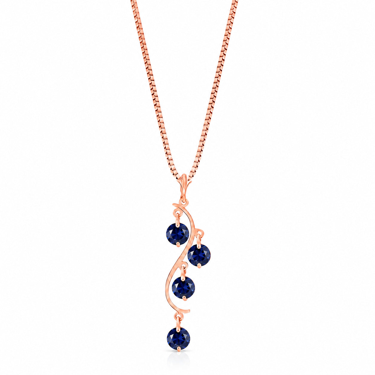 Rose Gold Aura Pendant Necklace Sapphire 10K — Nives