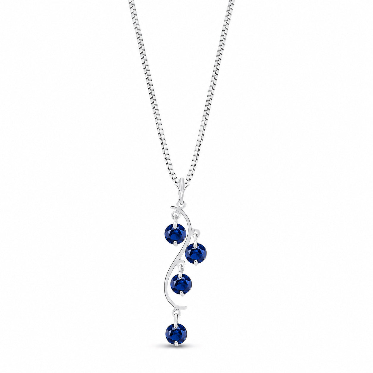 White Gold Aura Pendant Necklace Sapphire 10K — Nives