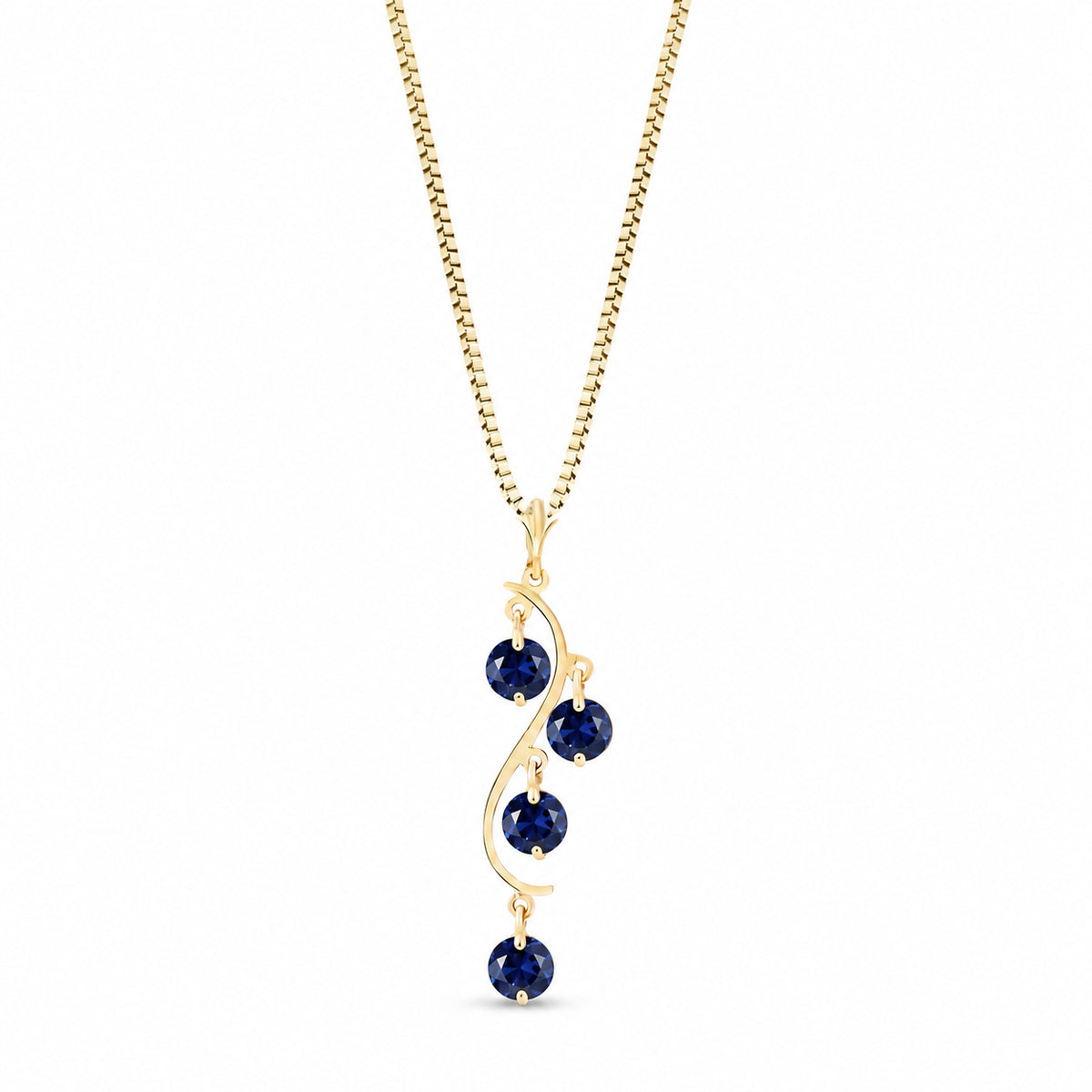 Yellow Gold Aura Pendant Necklace Sapphire 10K — Nives