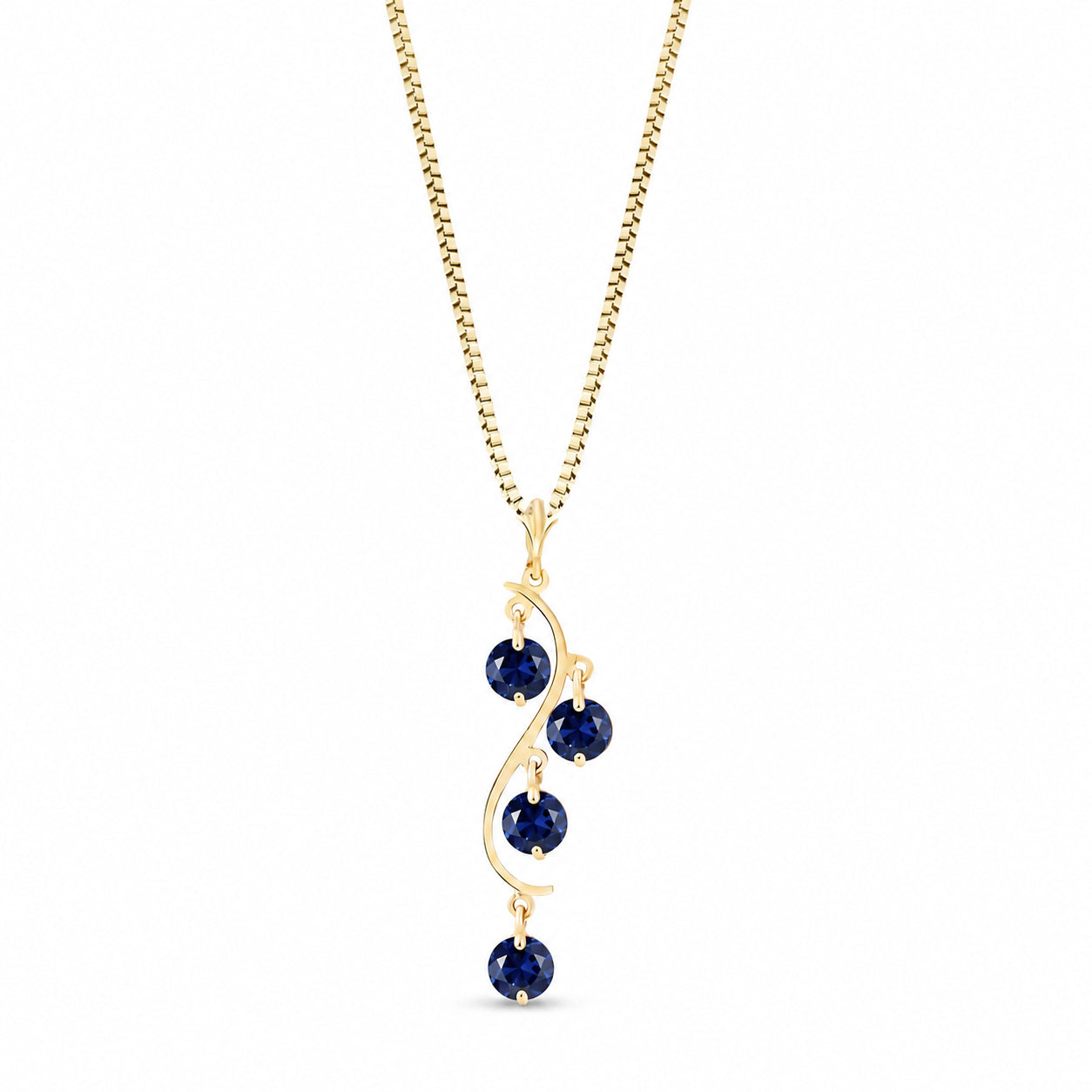 Yellow Gold Aura Pendant Necklace Sapphire 10K — Nives