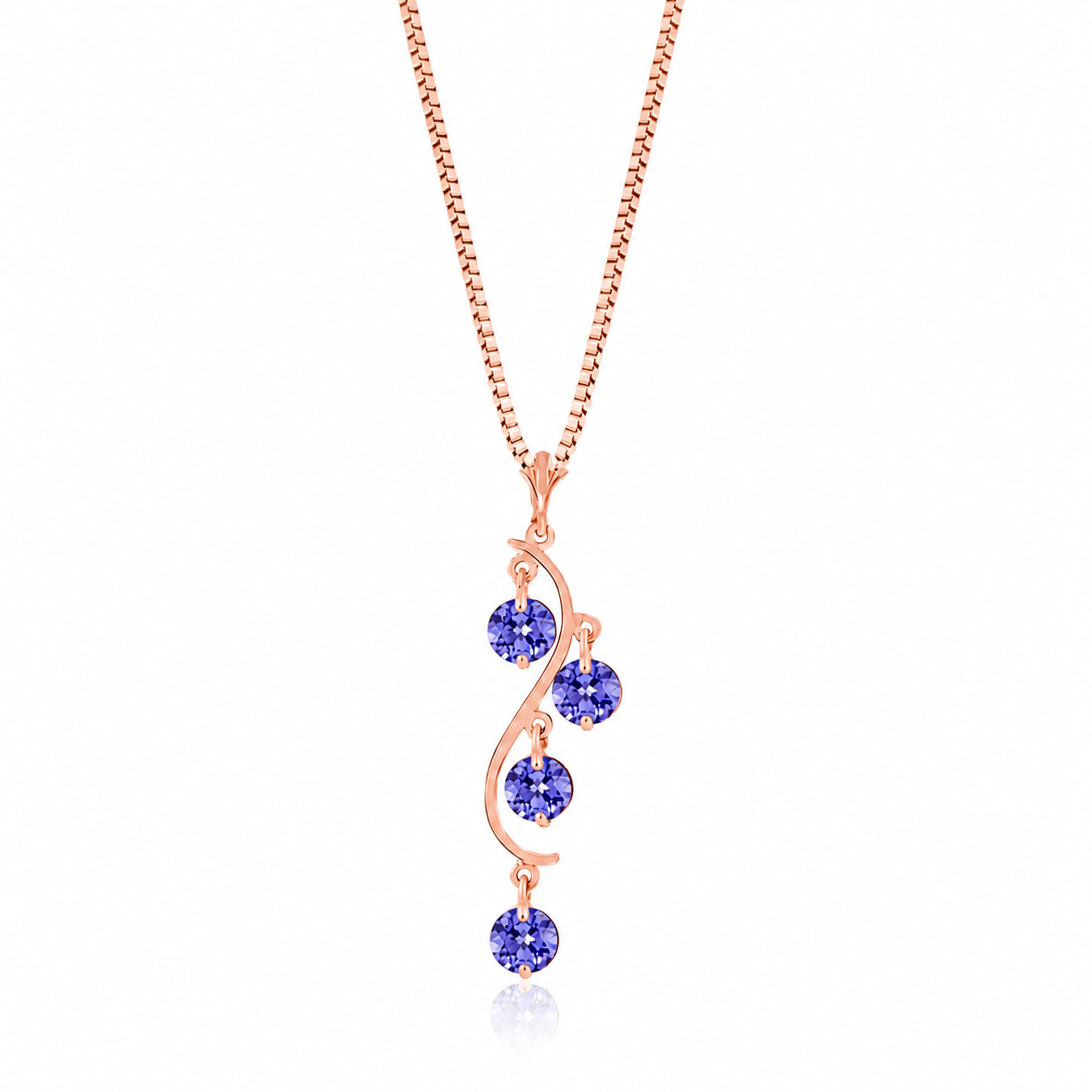 Rose Gold Aura Pendant Necklace Tanzanite 10K — Nives