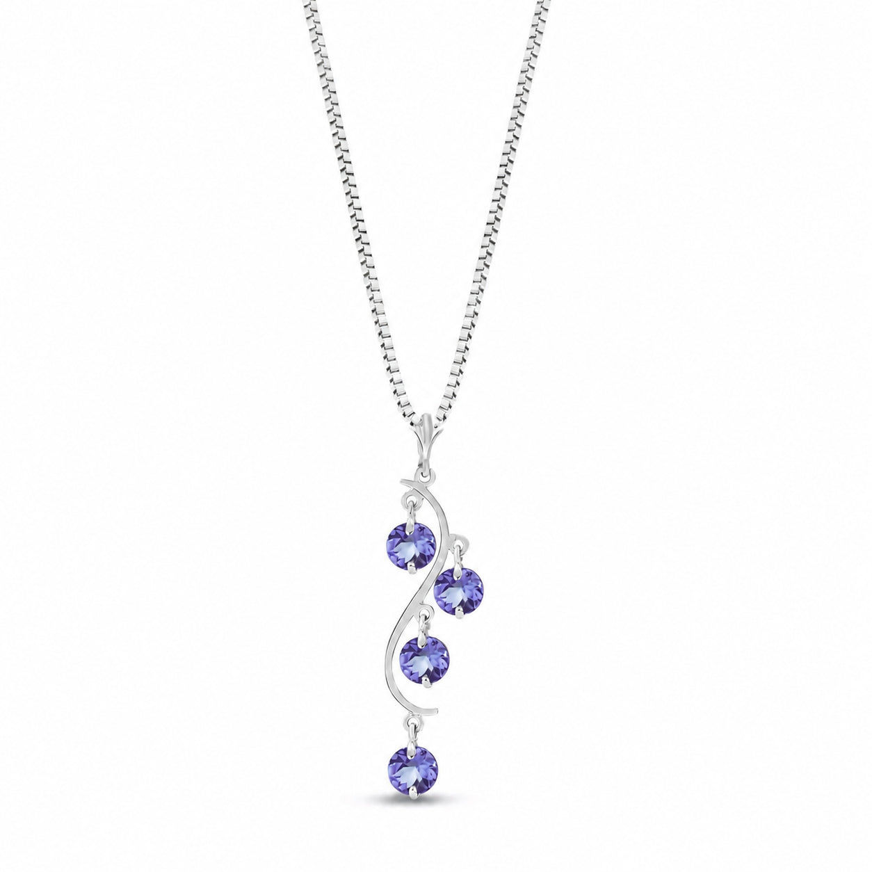 White Gold Aura Pendant Necklace Tanzanite 10K — Nives