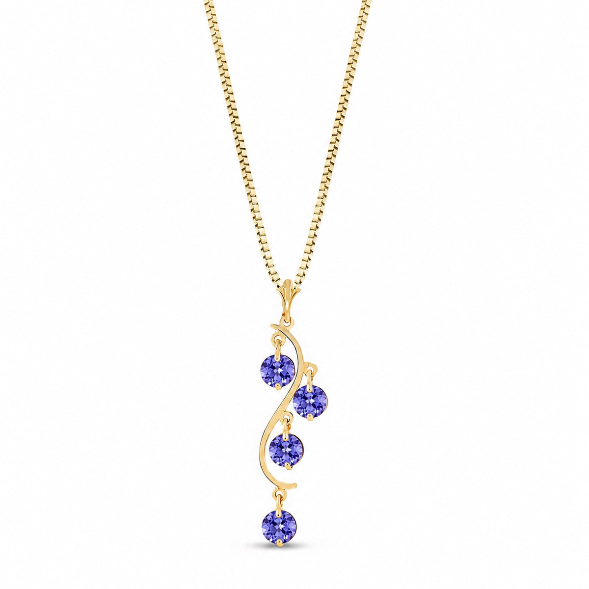 Yellow Gold Aura Pendant Necklace Tanzanite 10K — Nives