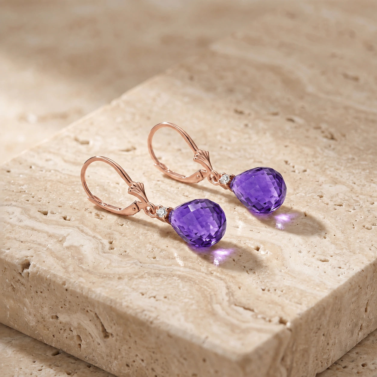 Rose Gold Amethyst & Diamond — Zeffira