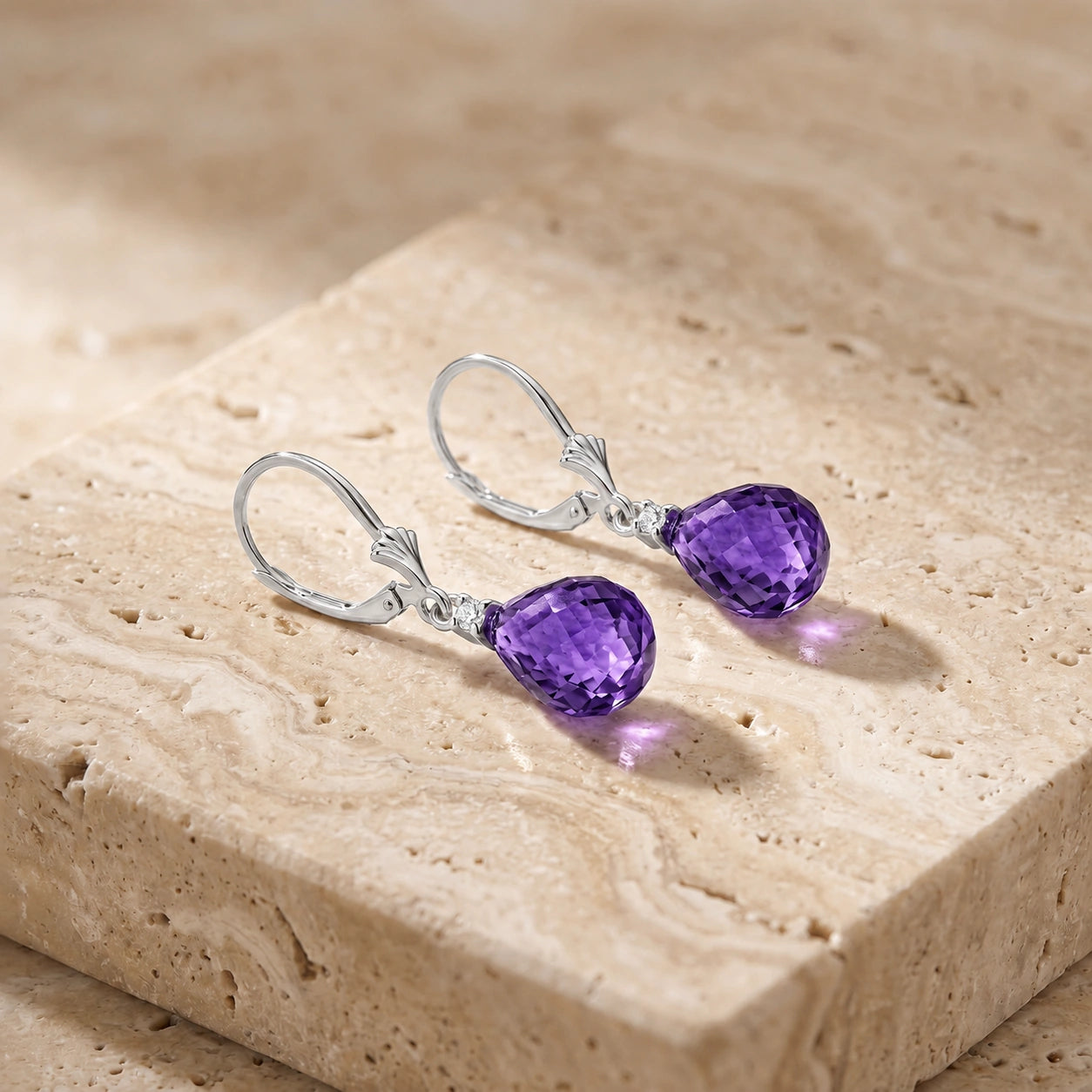White Gold Amethyst & Diamond — Zeffira