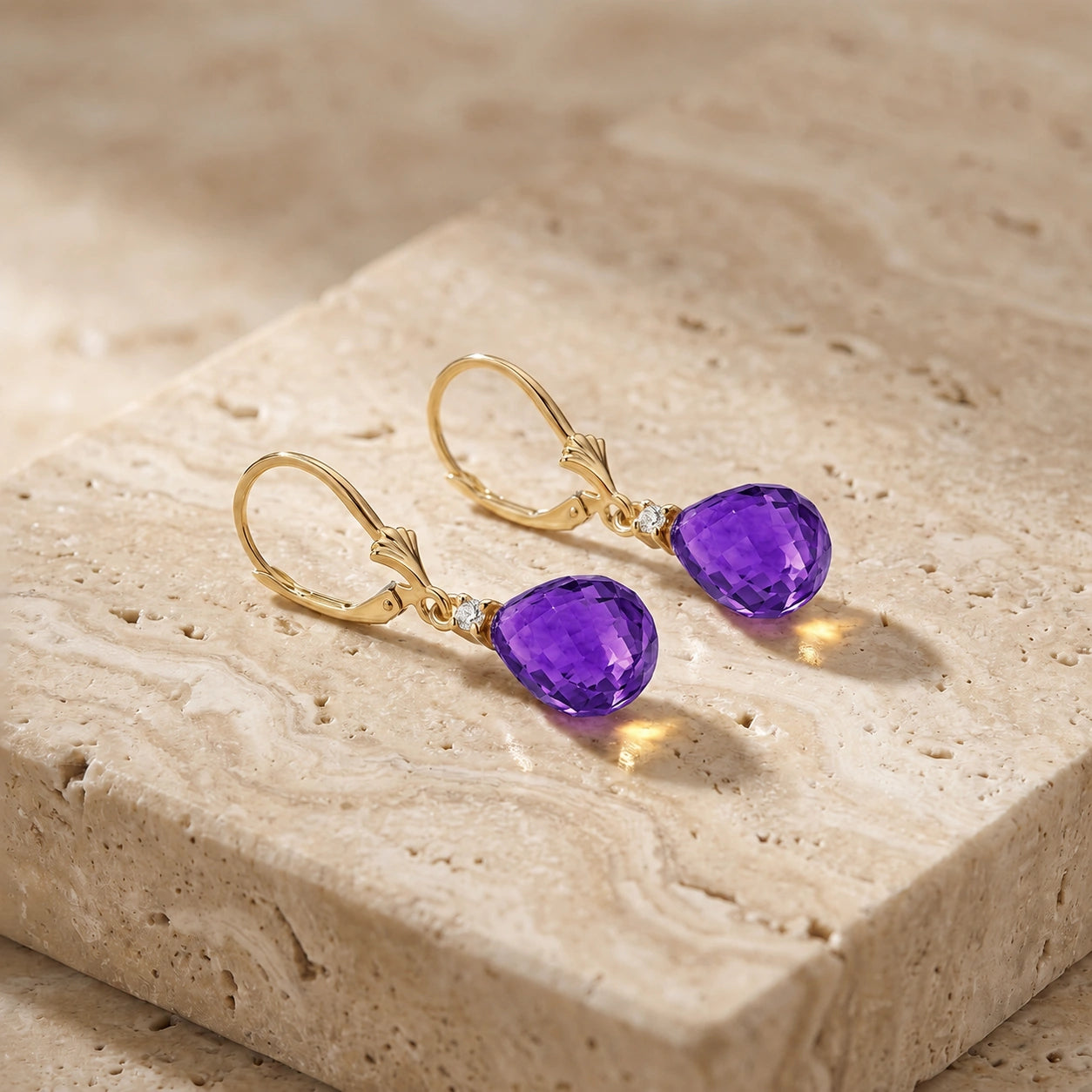 Yellow Gold Amethyst & Diamond — Zeffira