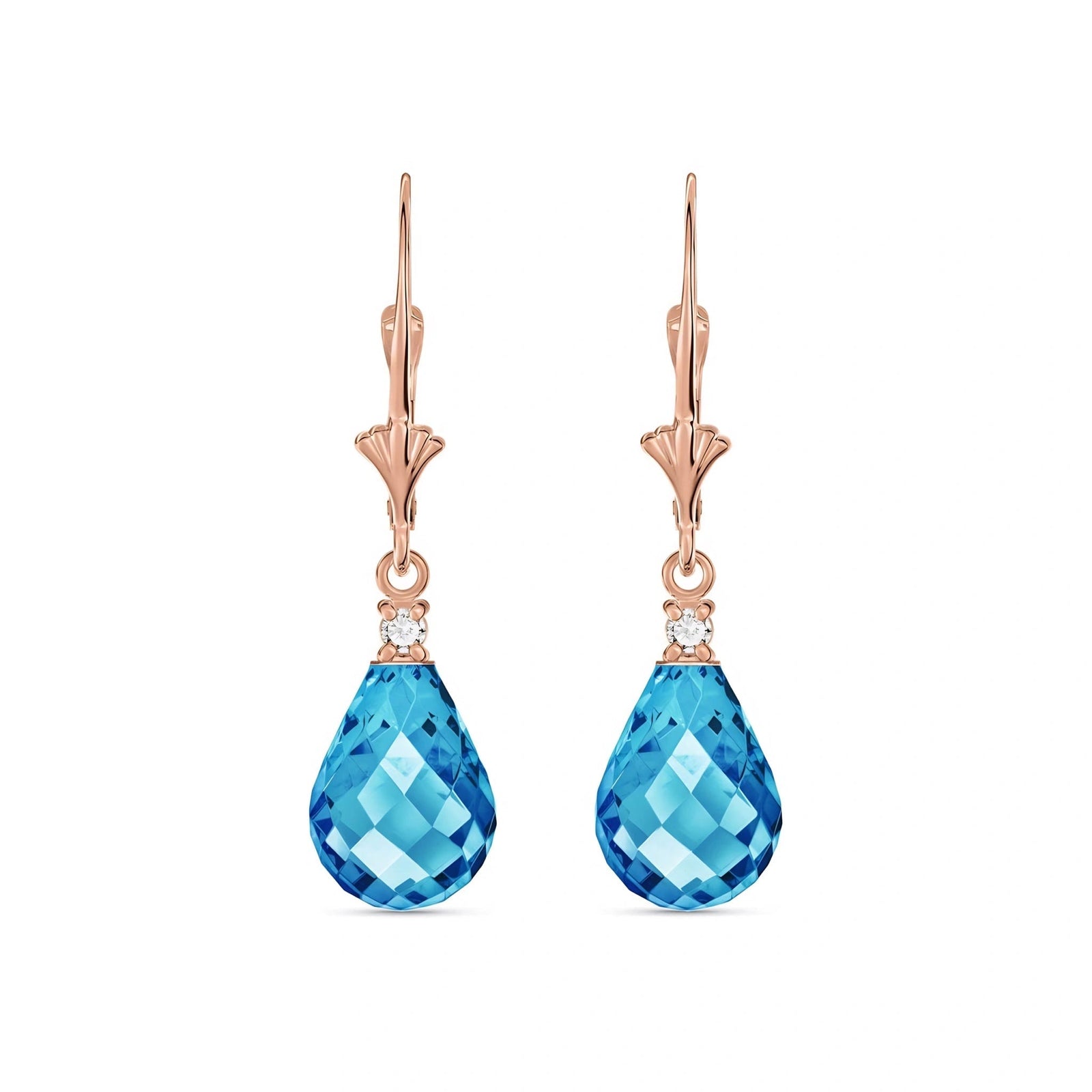 Rose Gold Blue Topaz & Diamond — Zeffira