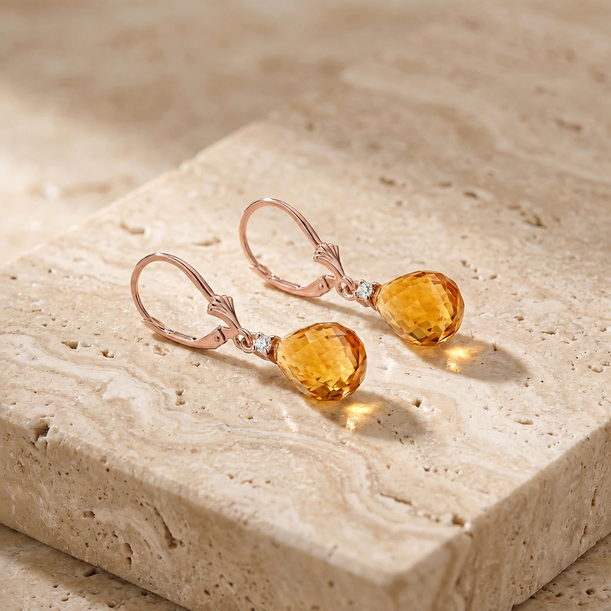 Rose Gold Citrine & Diamond — Zeffira