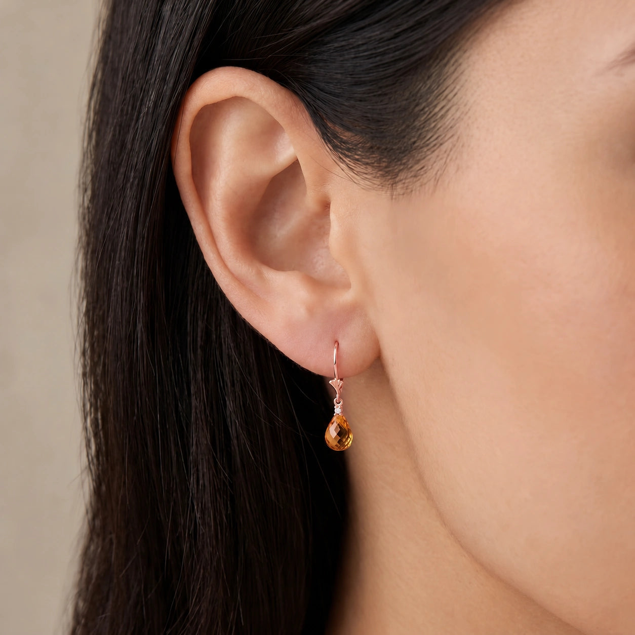 Rose Gold Citrine & Diamond — Zeffira