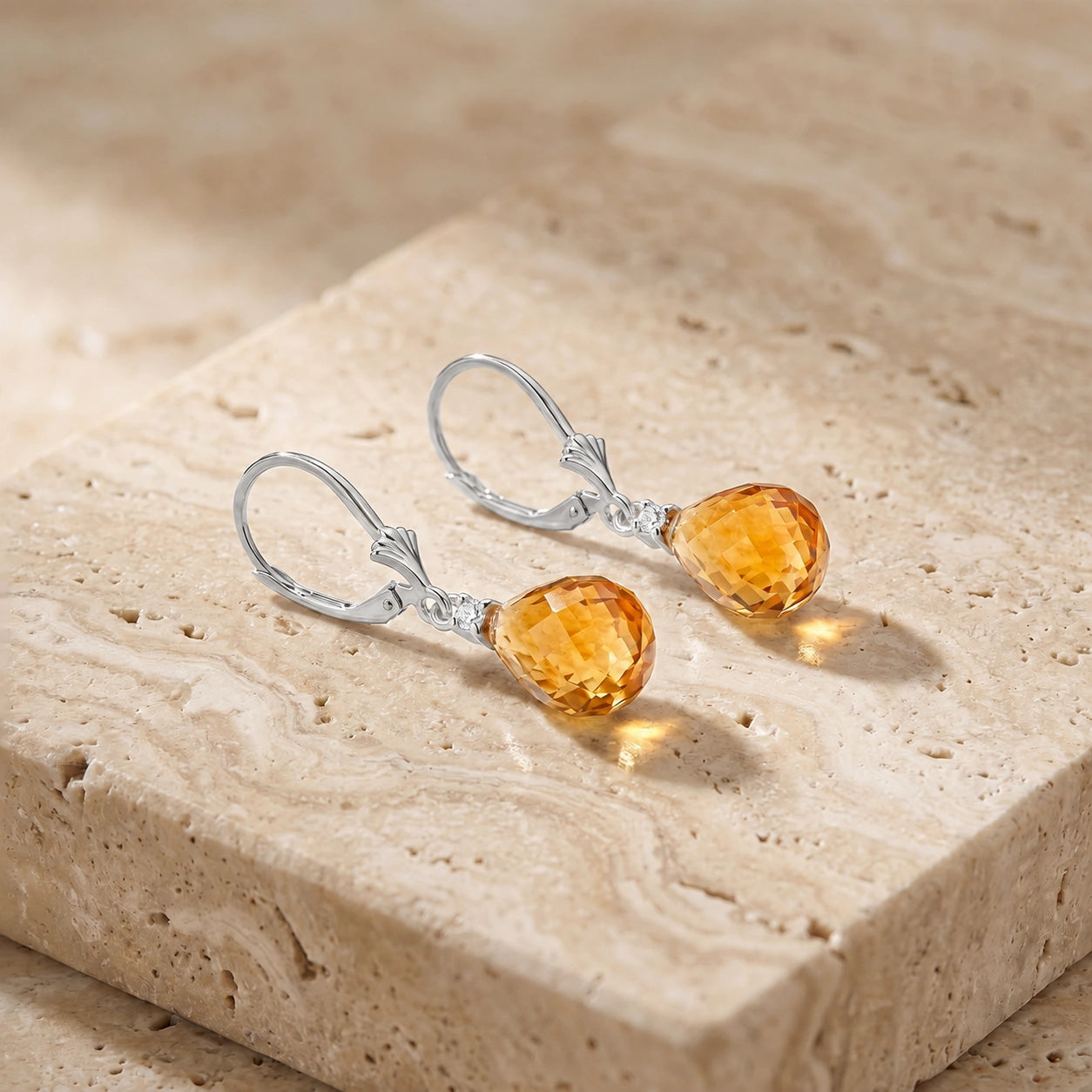 White Gold Citrine & Diamond — Zeffira