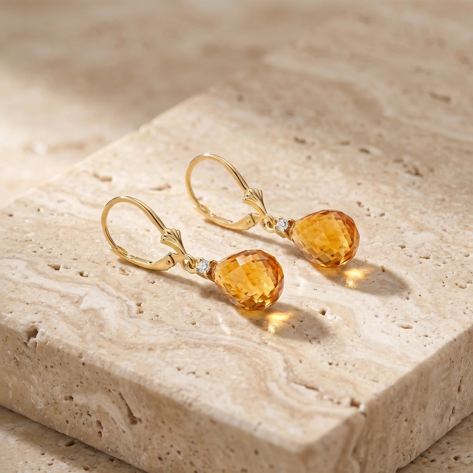 Yellow Gold Citrine & Diamond — Zeffira