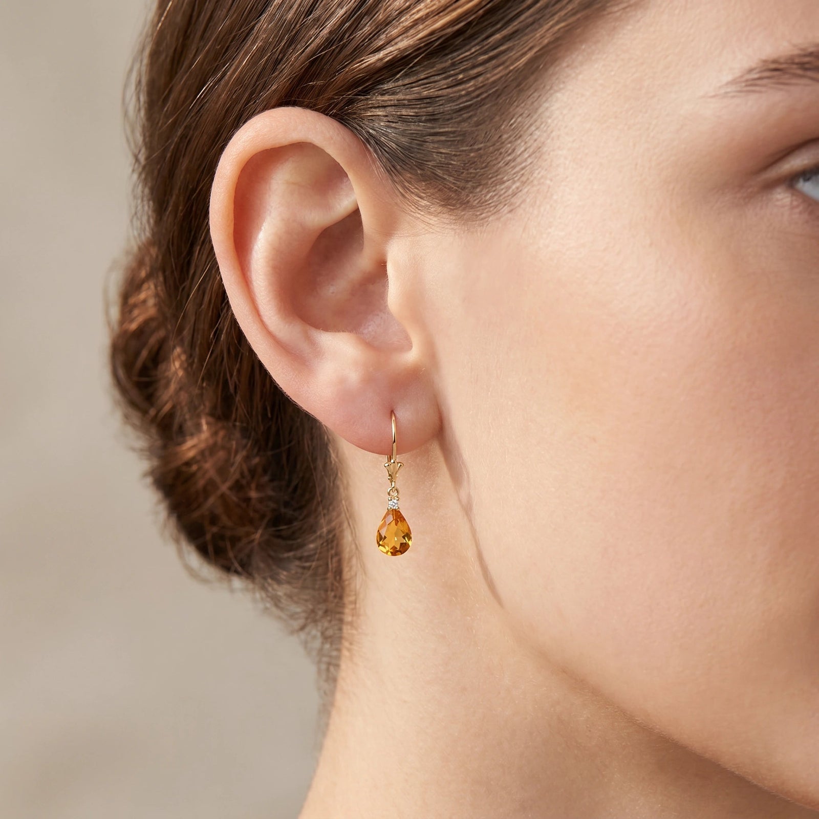Yellow Gold Citrine & Diamond — Zeffira
