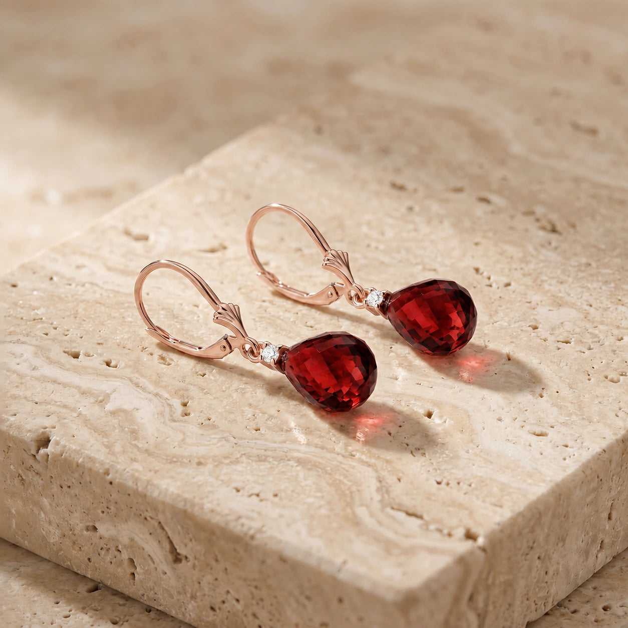 Rose Gold Garnet & Diamond — Zeffira