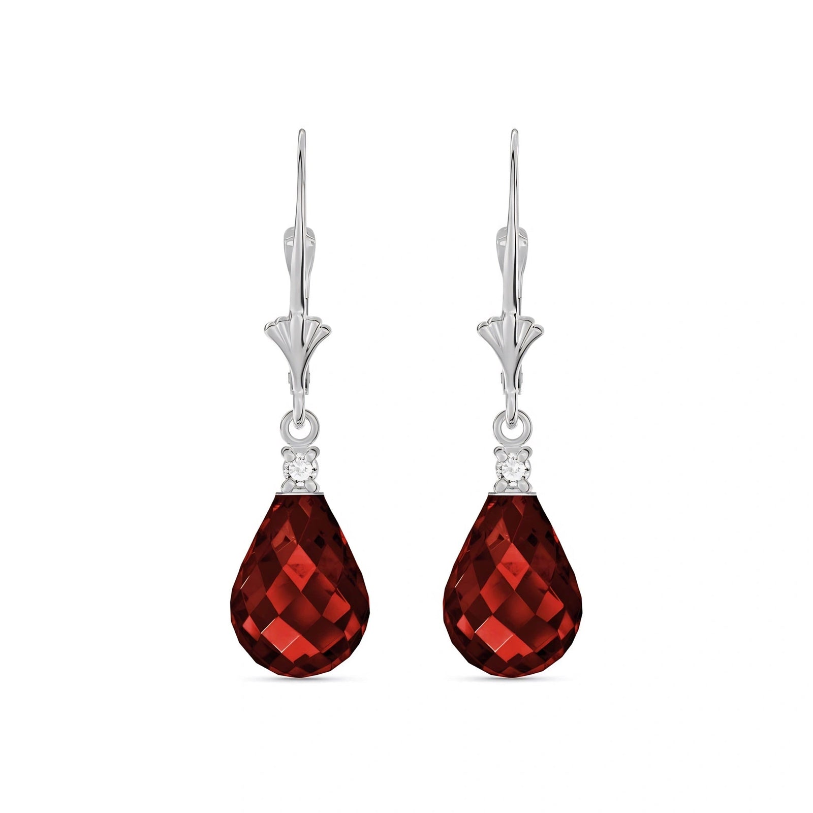 White Gold Garnet & Diamond — Zeffira