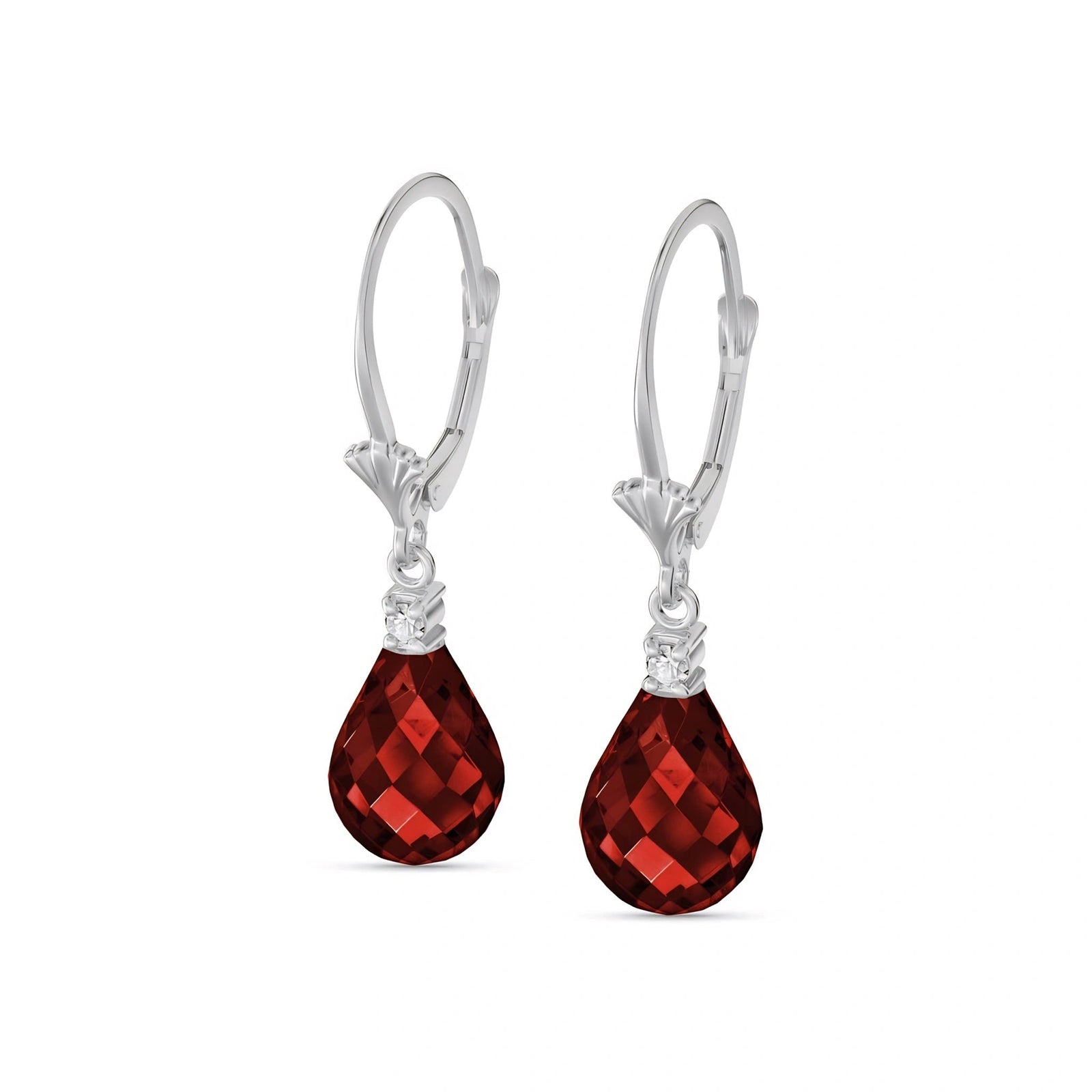 White Gold Garnet & Diamond — Zeffira