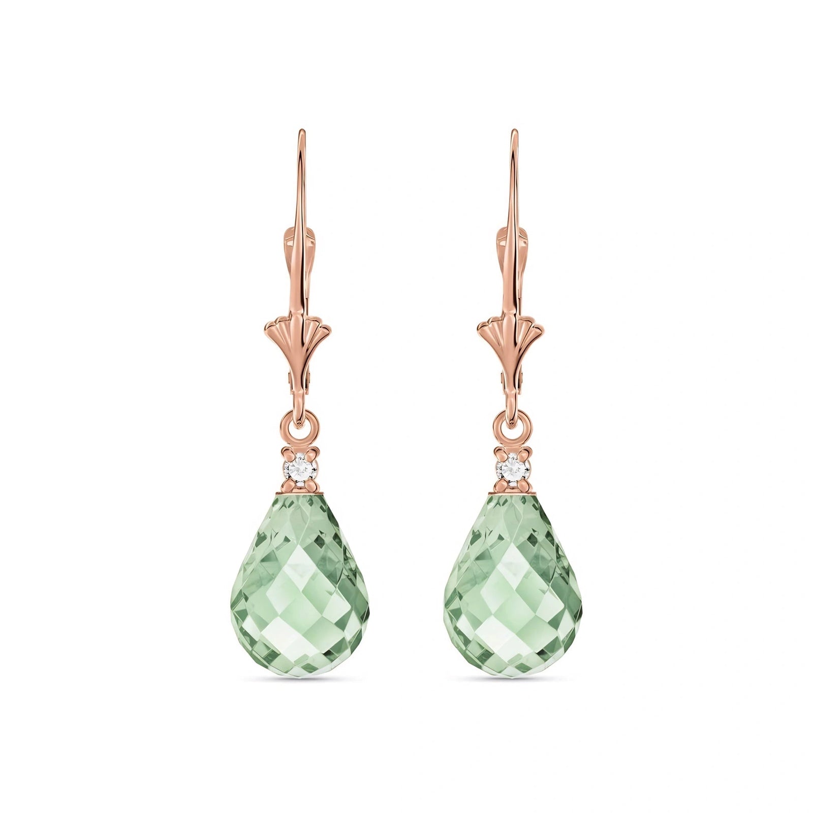 Rose Gold Green Amethyst & Diamond — Zeffira