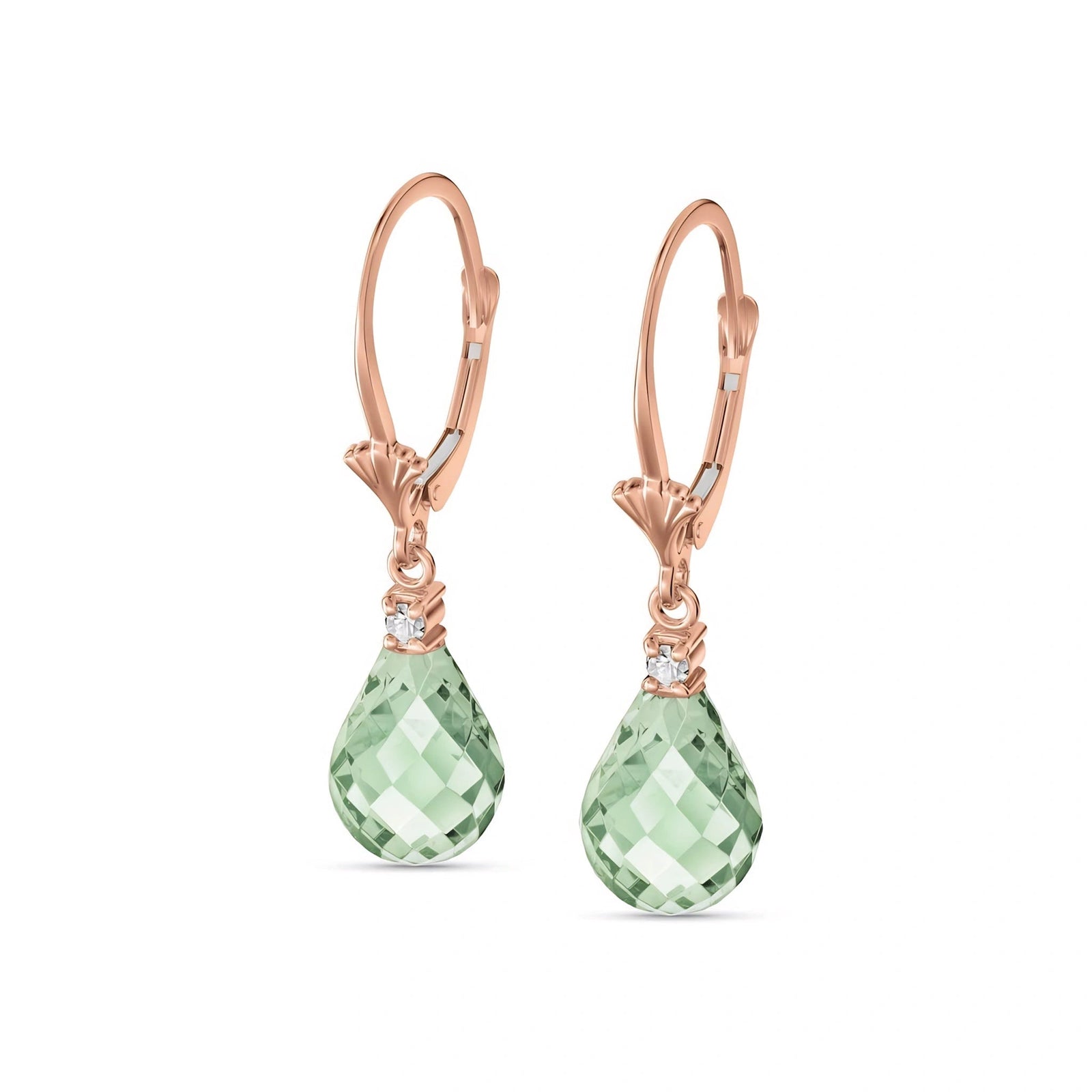 Rose Gold Green Amethyst & Diamond — Zeffira
