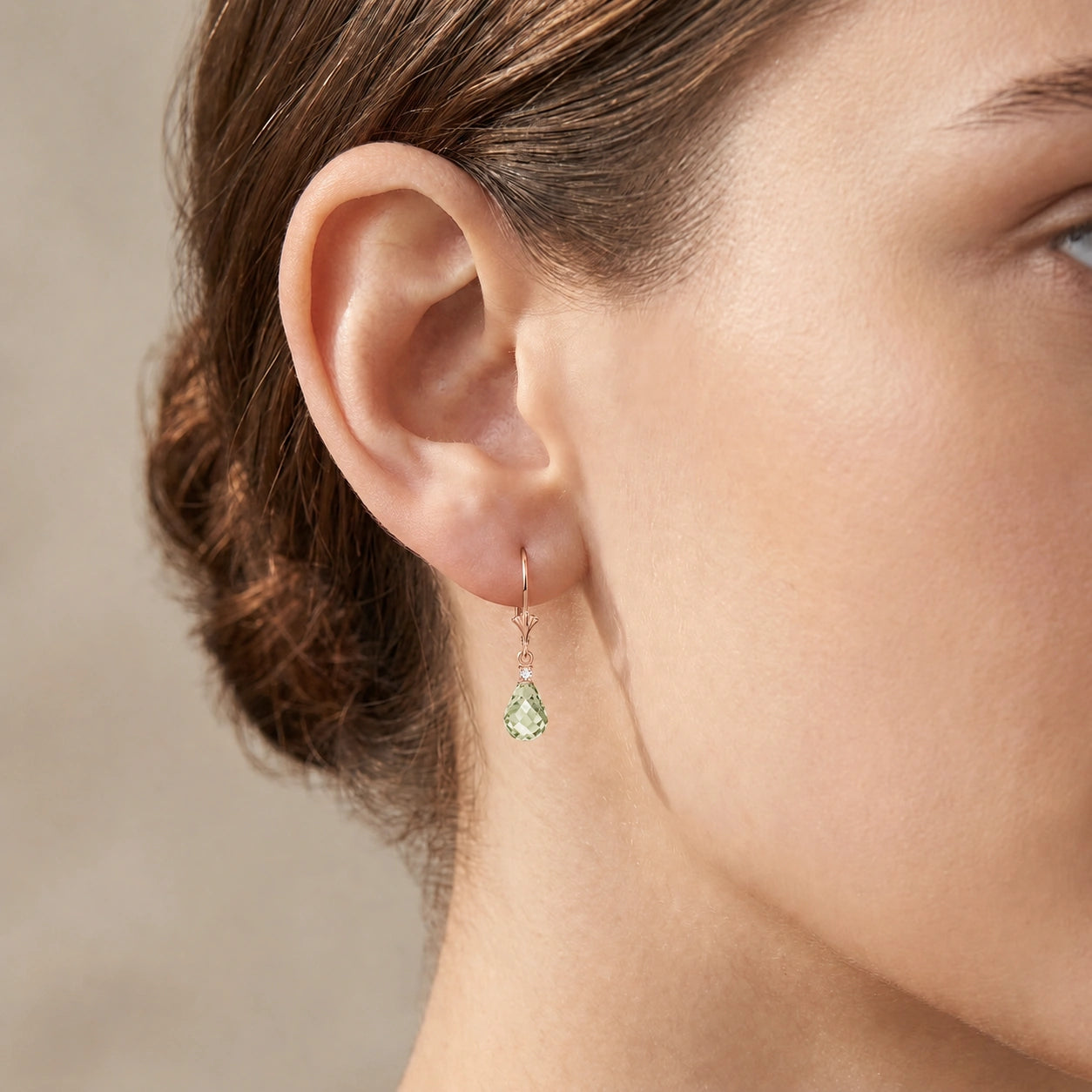 Rose Gold Green Amethyst & Diamond — Zeffira