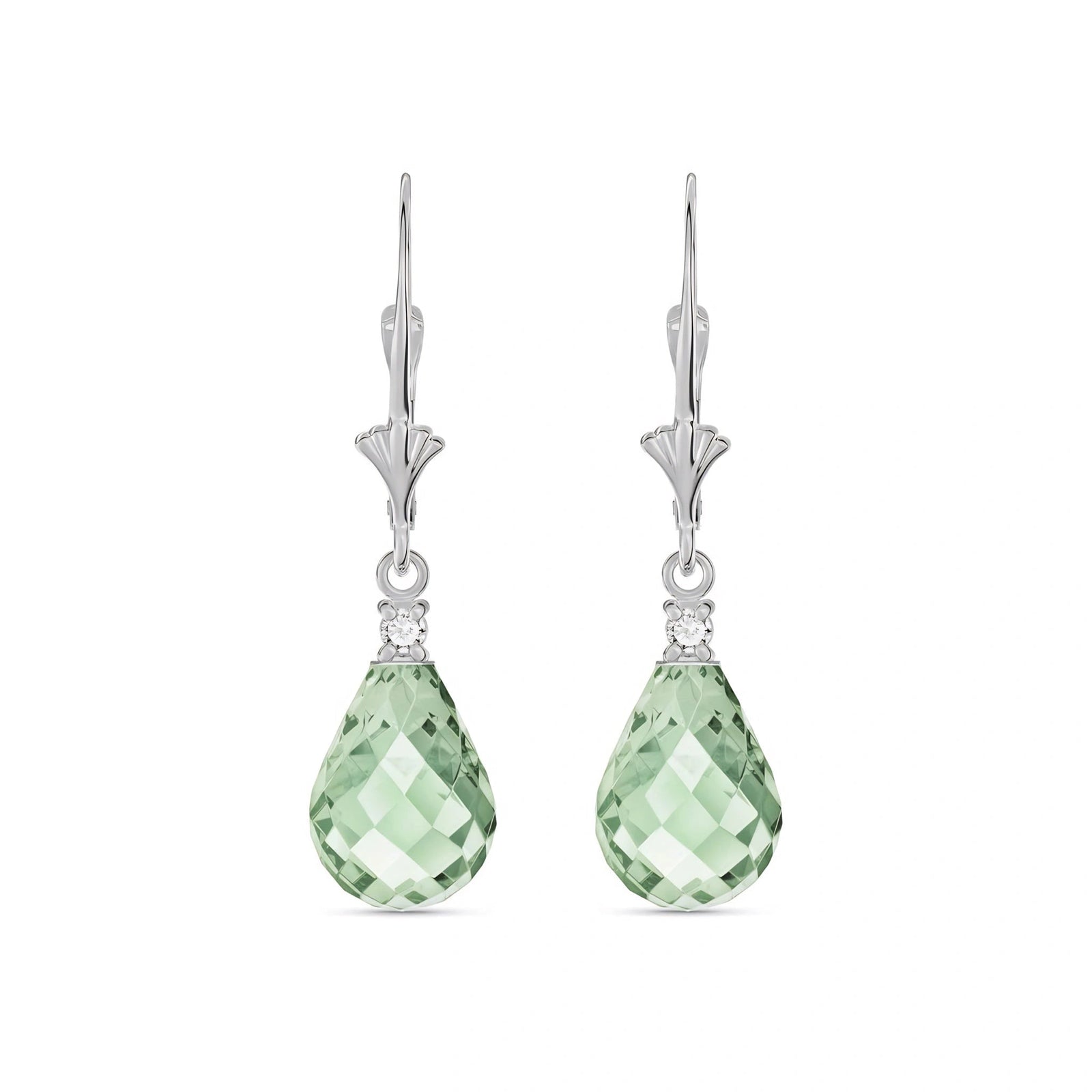 White Gold Green Amethyst & Diamond — Zeffira