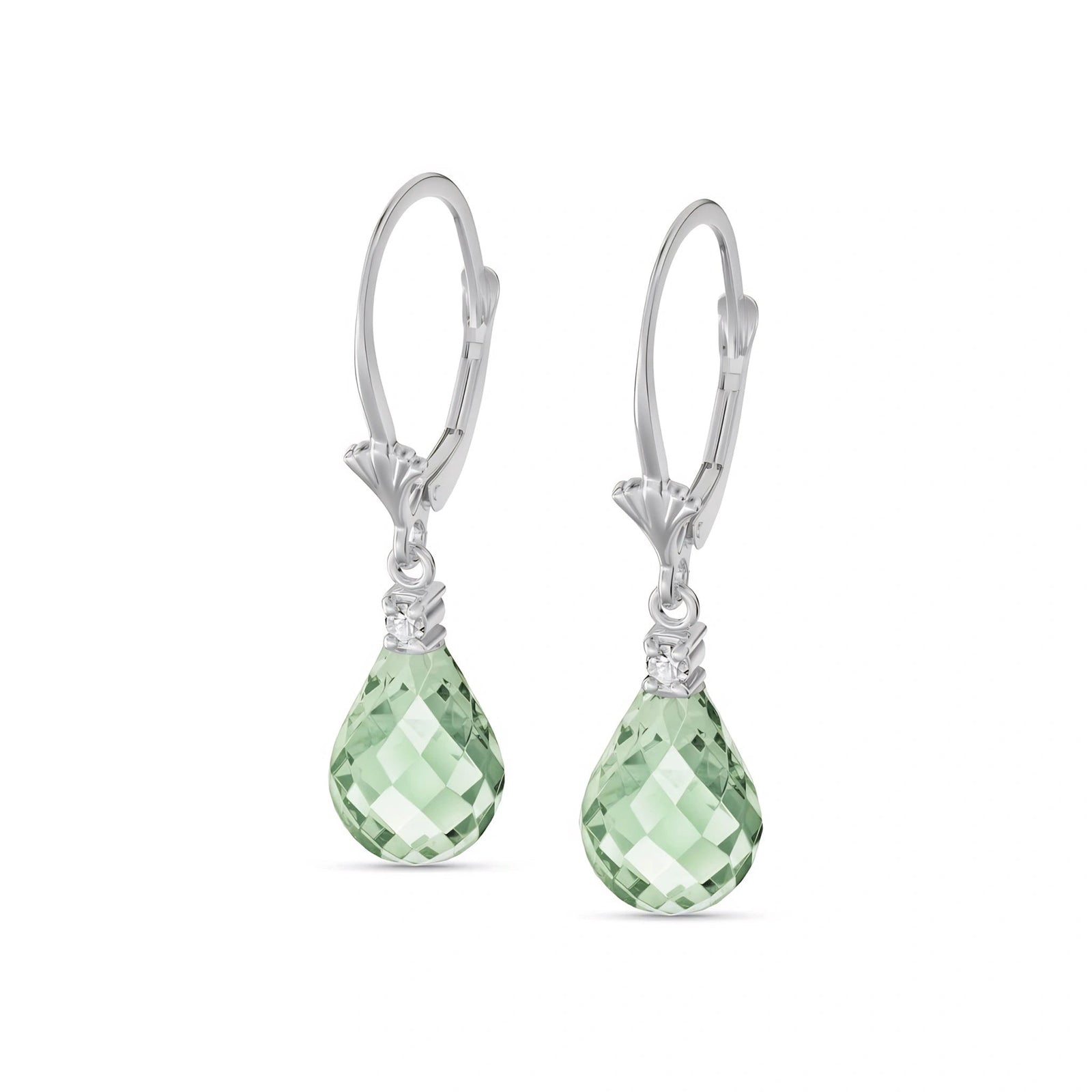 White Gold Green Amethyst & Diamond — Zeffira