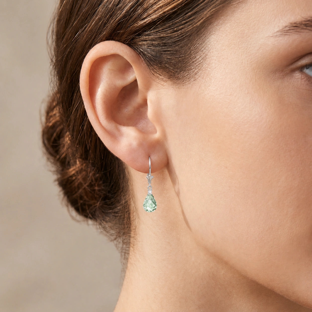 White Gold Green Amethyst & Diamond — Zeffira