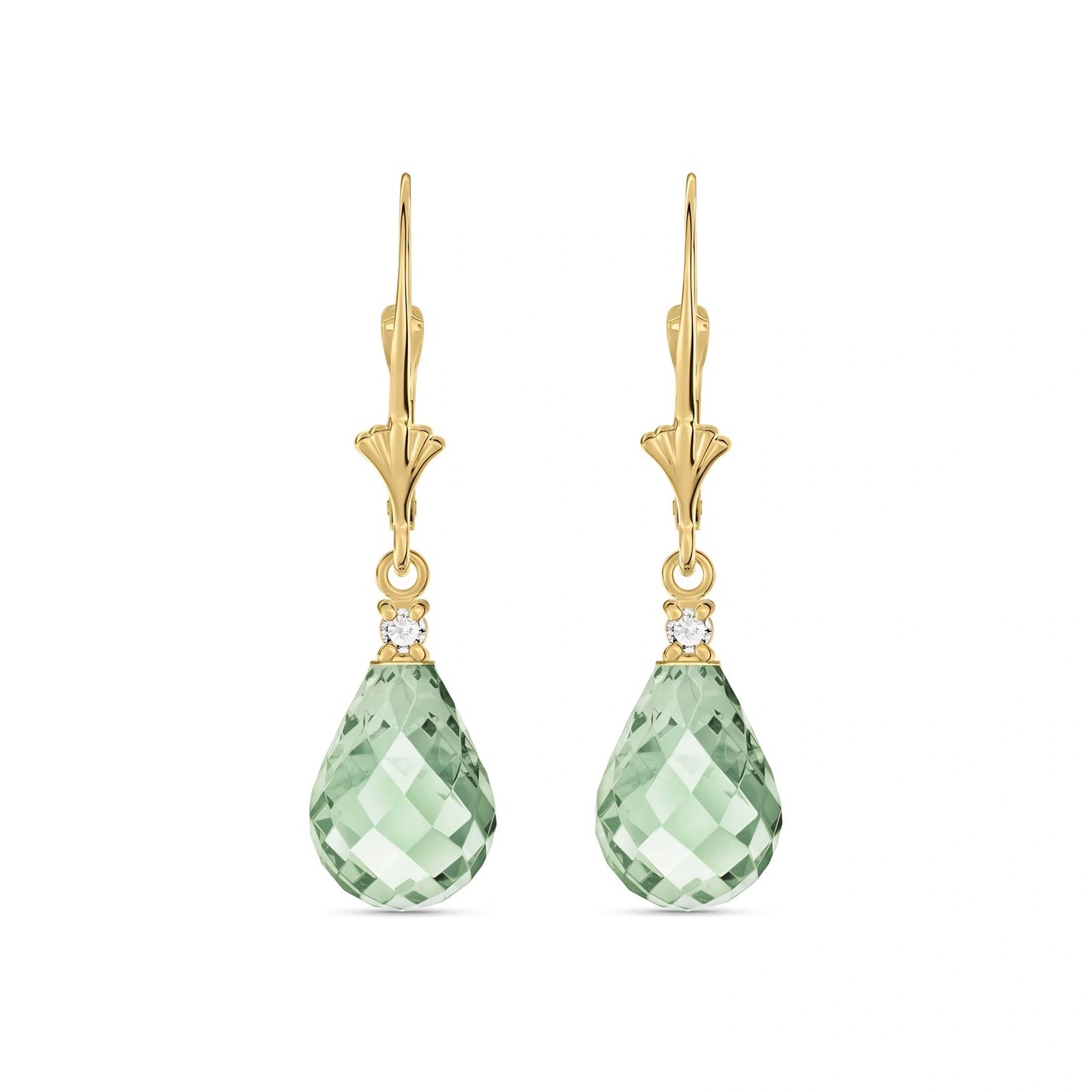 Yellow Gold Green Amethyst & Diamond — Zeffira
