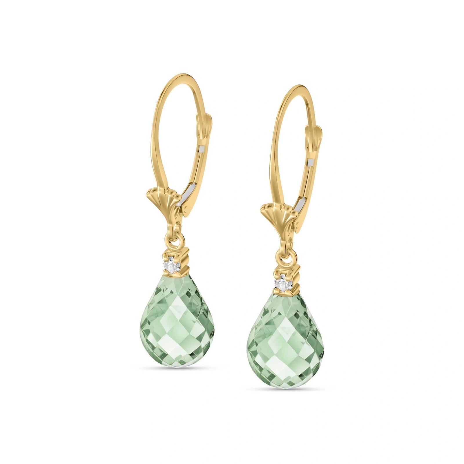 Yellow Gold Green Amethyst & Diamond — Zeffira