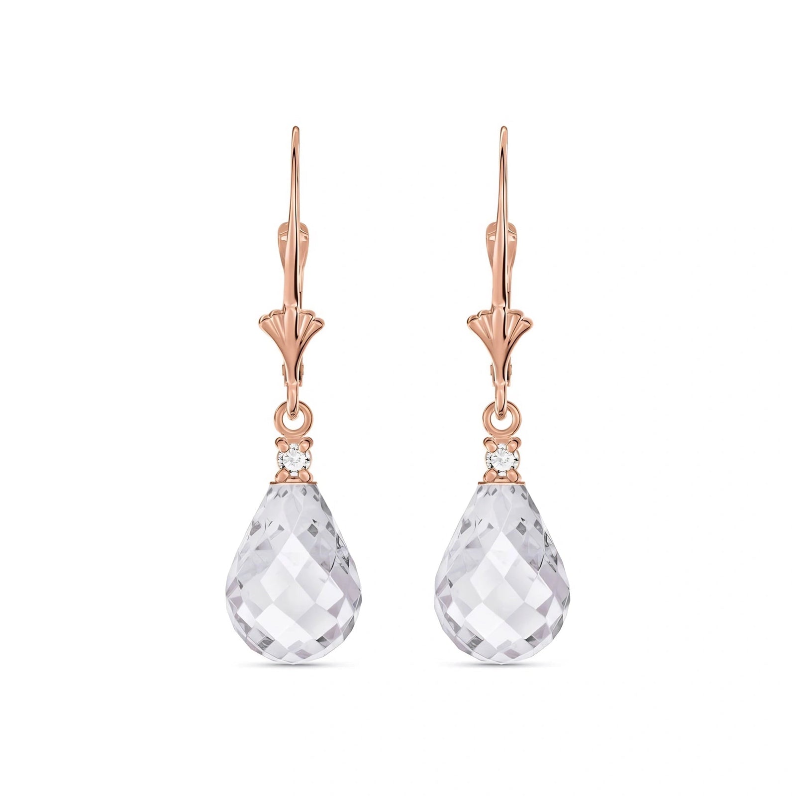 Rose Gold White Topaz & Diamond — Zeffira