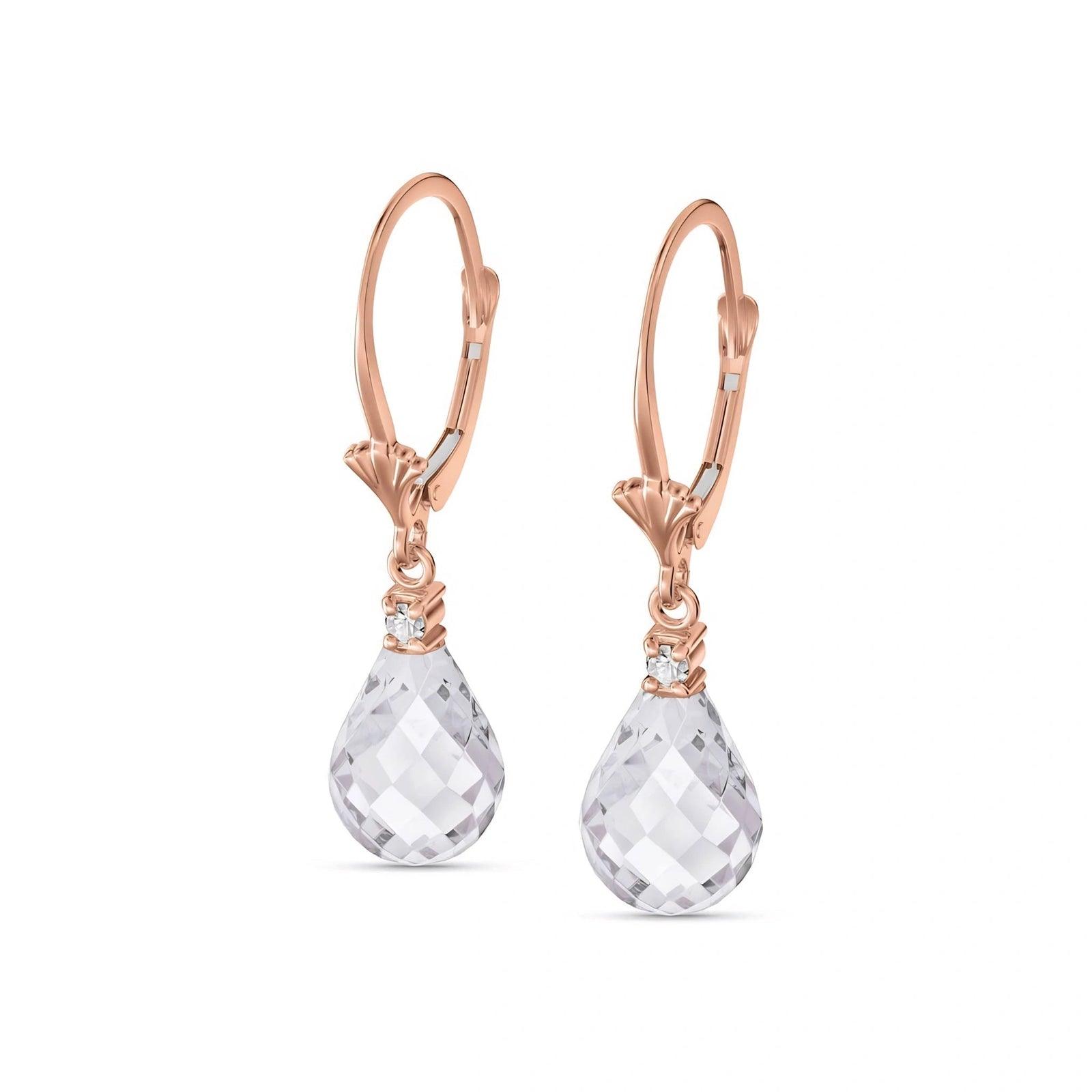 Rose Gold White Topaz & Diamond — Zeffira
