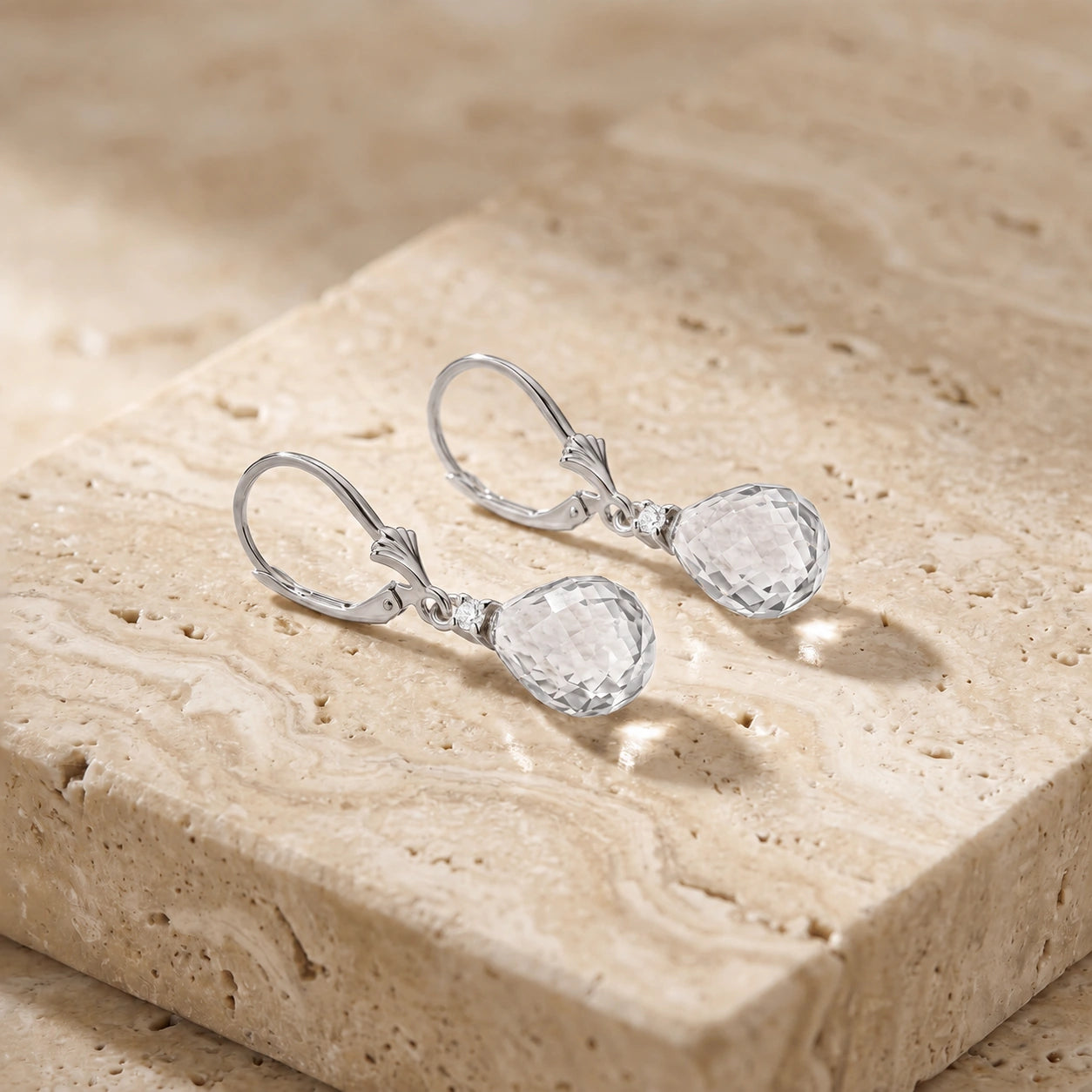White Gold White Topaz & Diamond — Zeffira