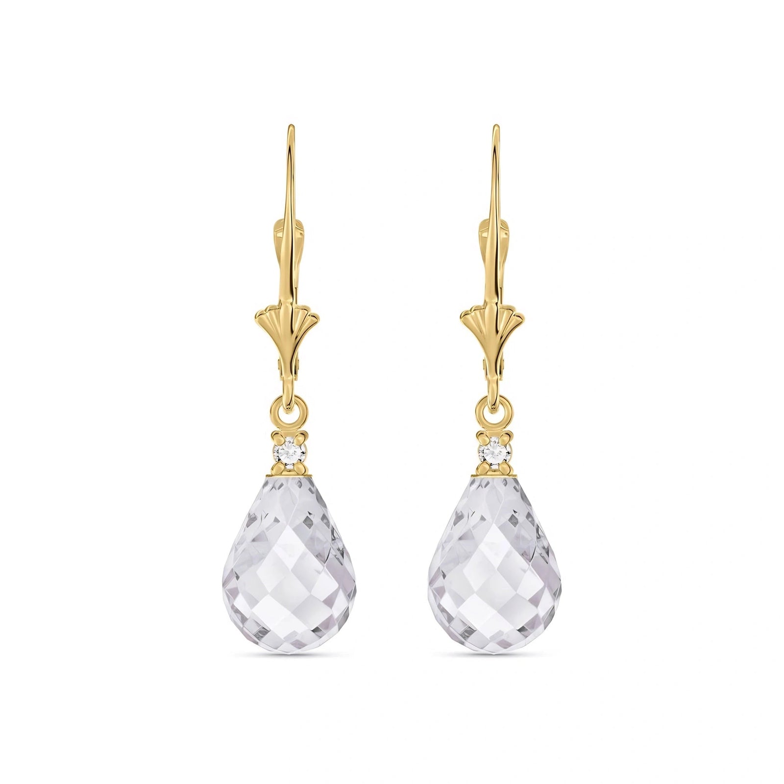 Yellow Gold White Topaz & Diamond — Zeffira