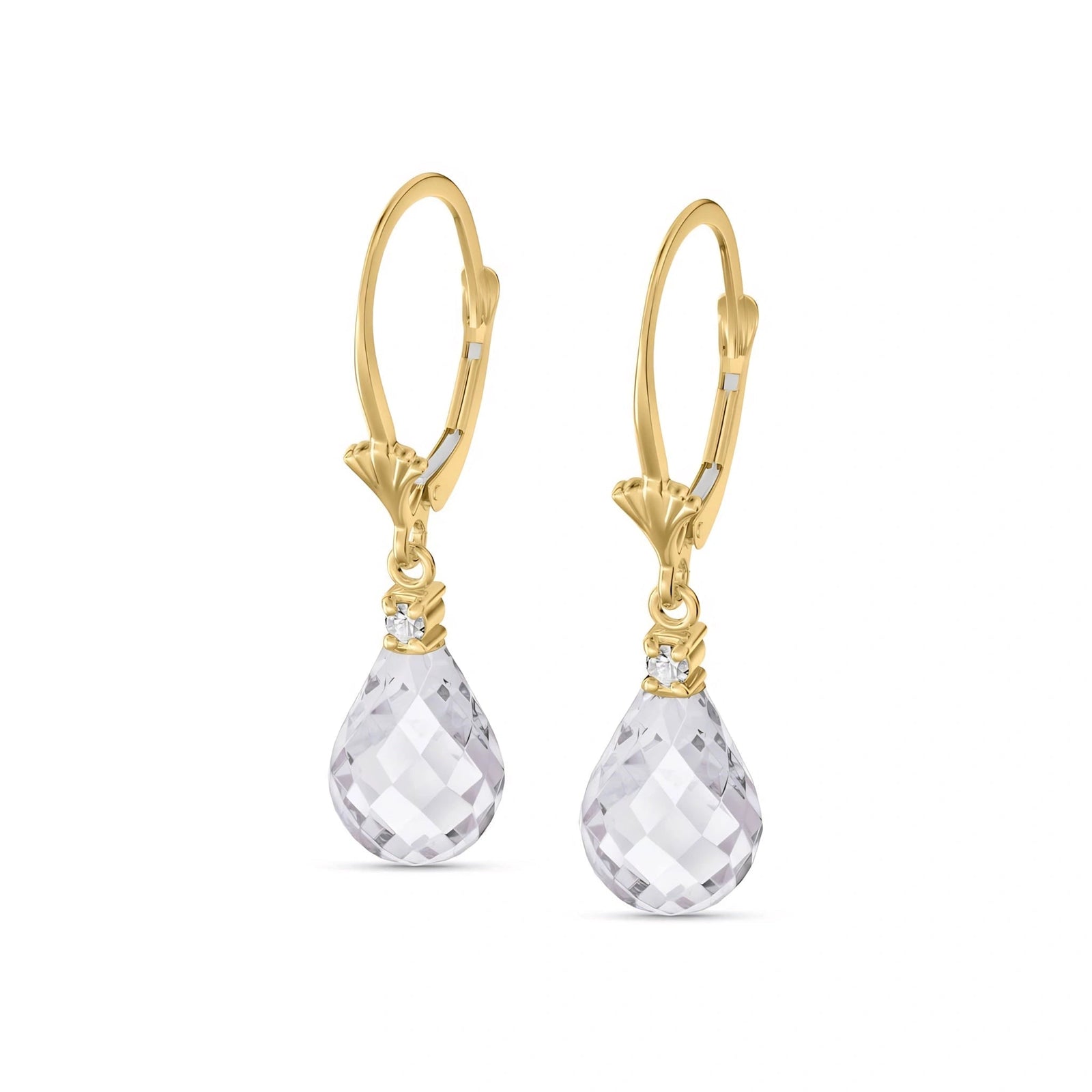 Yellow Gold White Topaz & Diamond — Zeffira