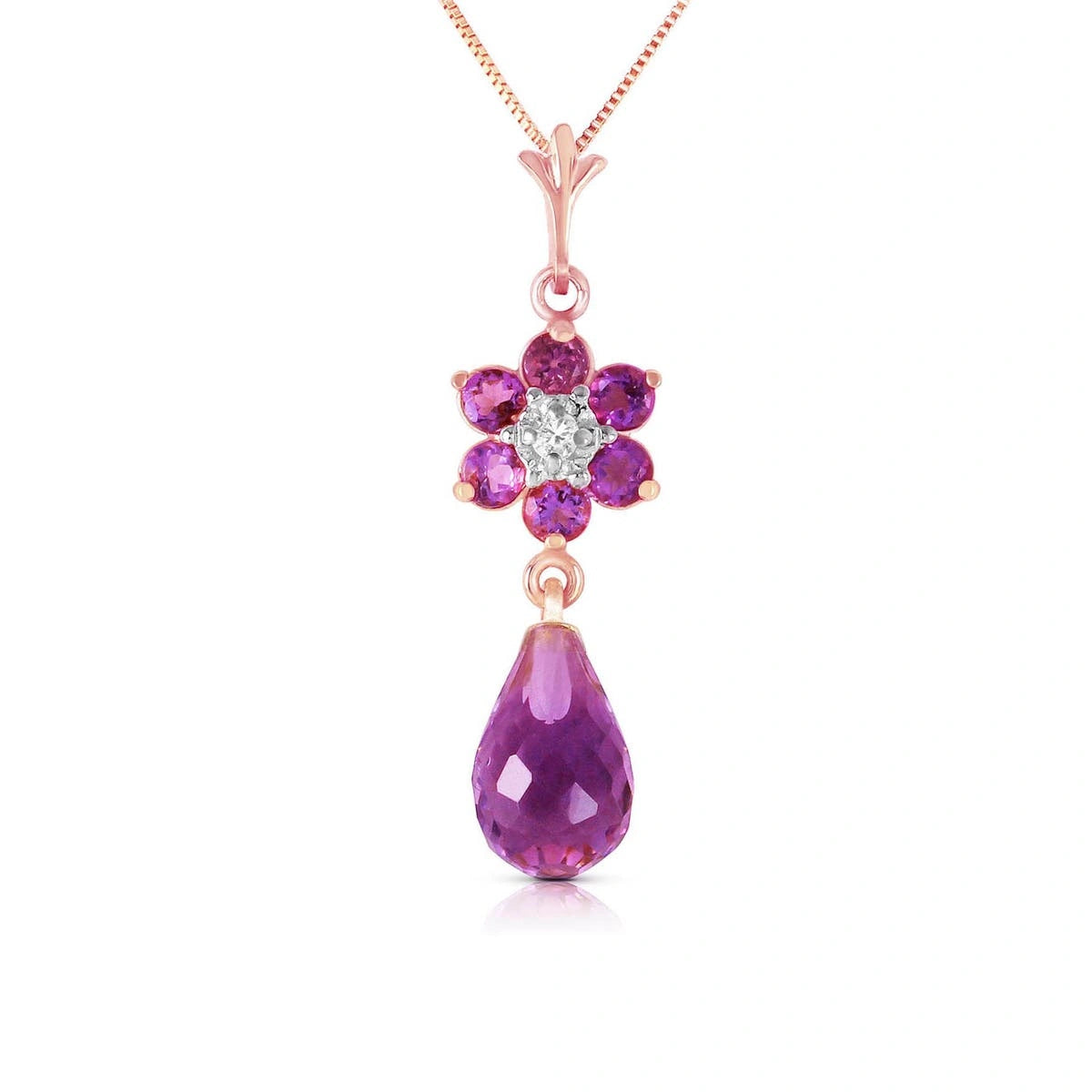 Rose Gold Diamond & Amethyst — Zeffirina