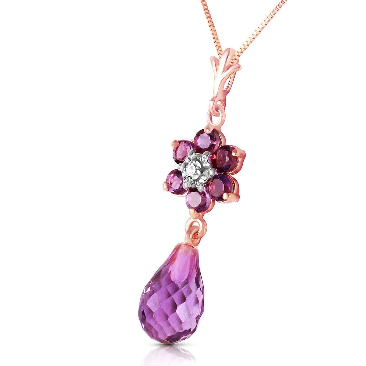 Rose Gold Diamond & Amethyst — Zeffirina