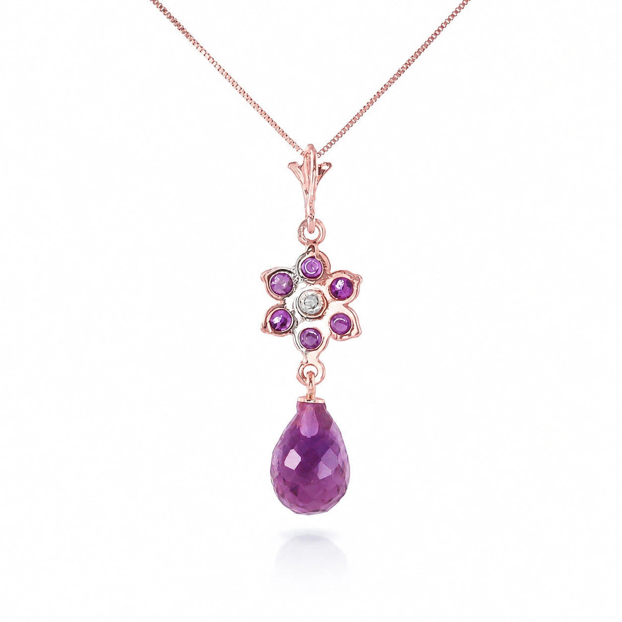 Rose Gold Diamond & Amethyst — Zeffirina