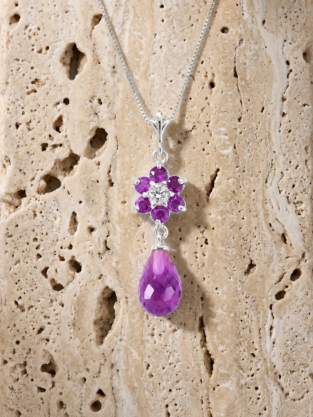 White Gold Diamond & Amethyst — Zeffirina
