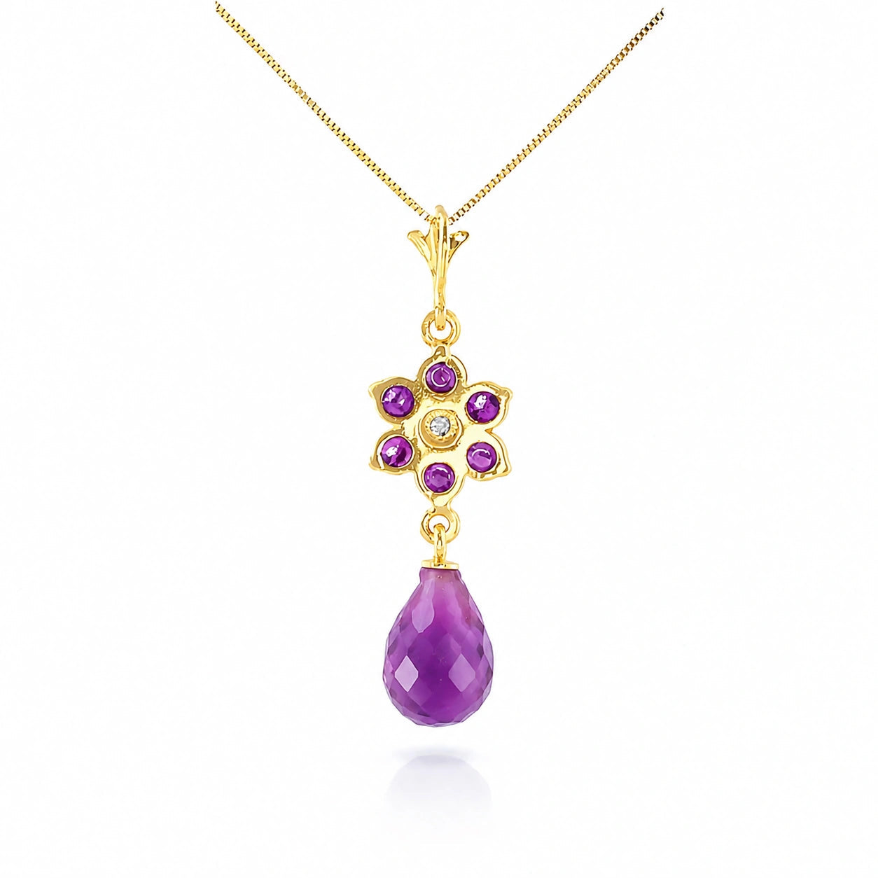 Yellow Gold Diamond & Amethyst — Zeffirina