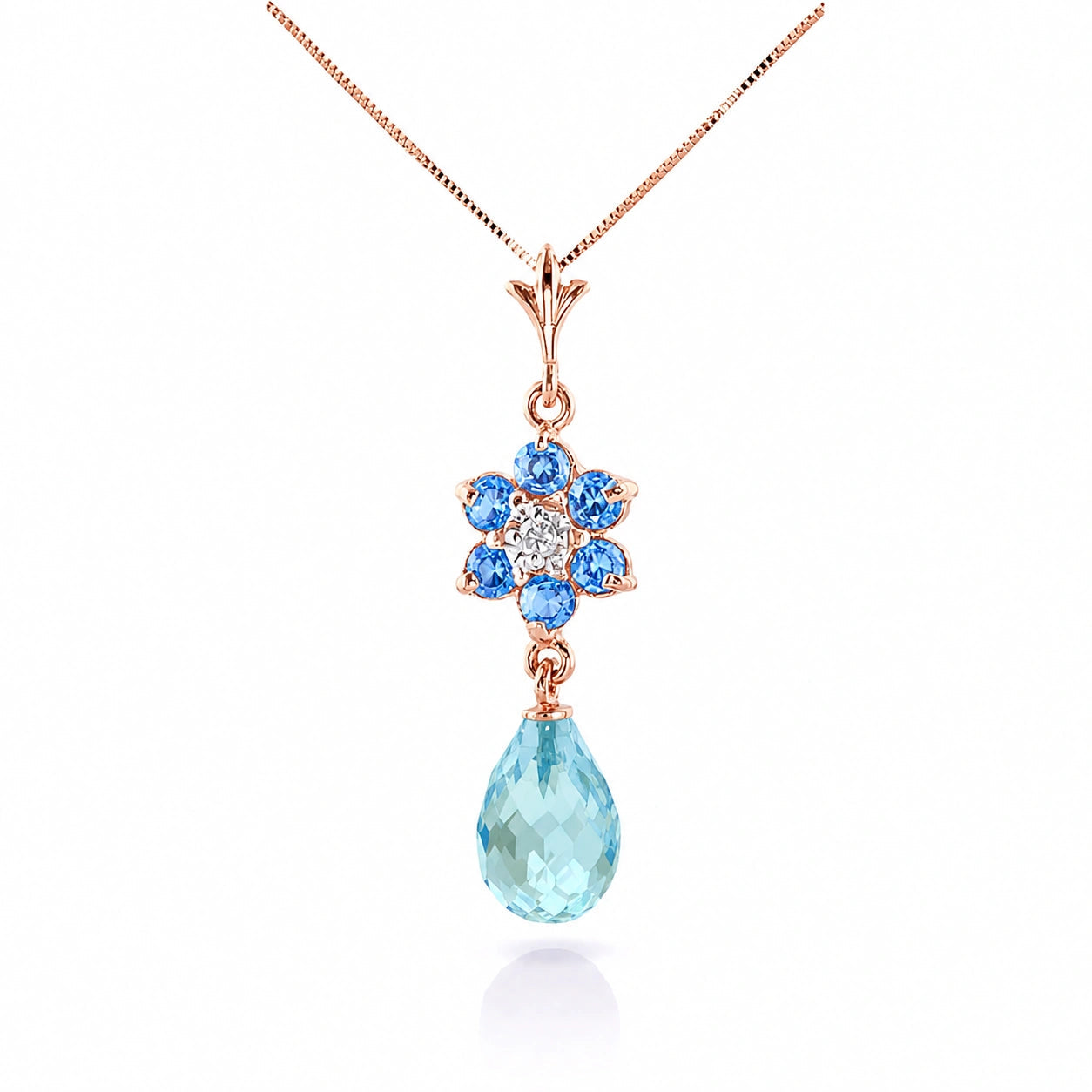 Rose Gold Diamond & Blue Topaz — Zeffirina