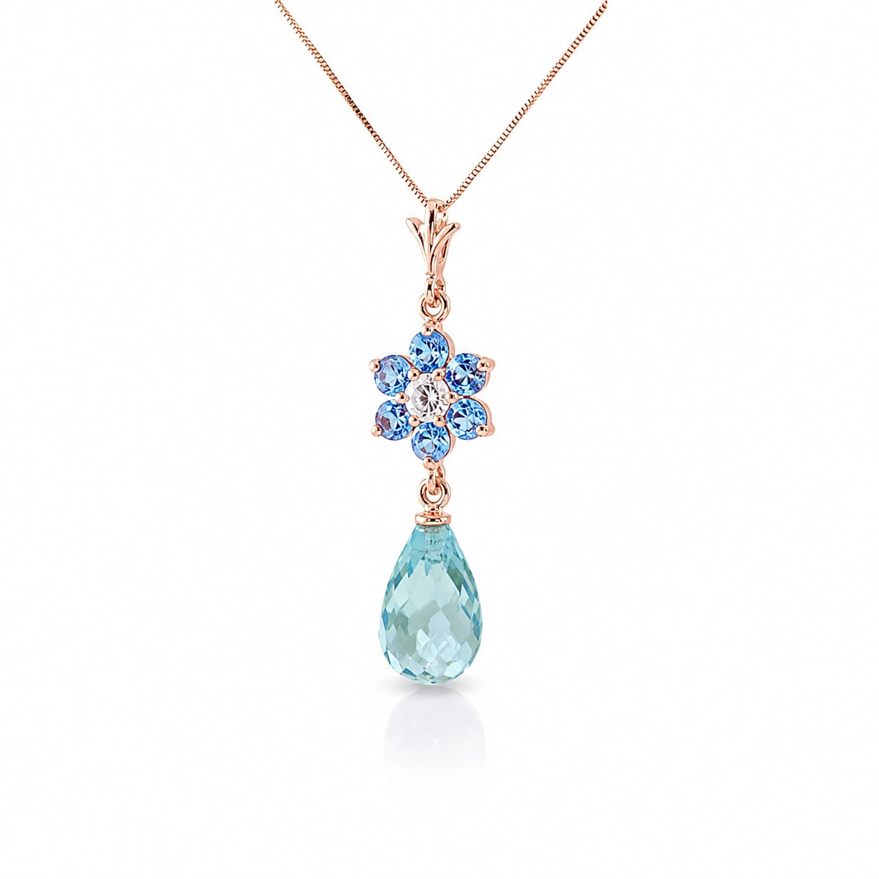 Rose Gold Diamond & Blue Topaz — Zeffirina
