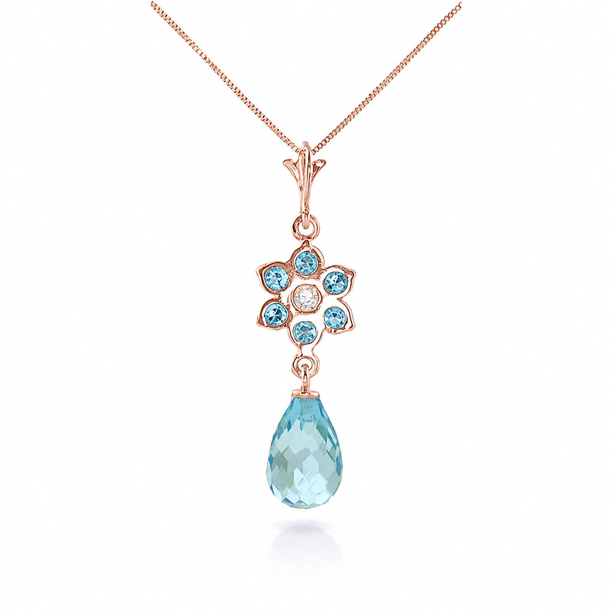 Rose Gold Diamond & Blue Topaz — Zeffirina